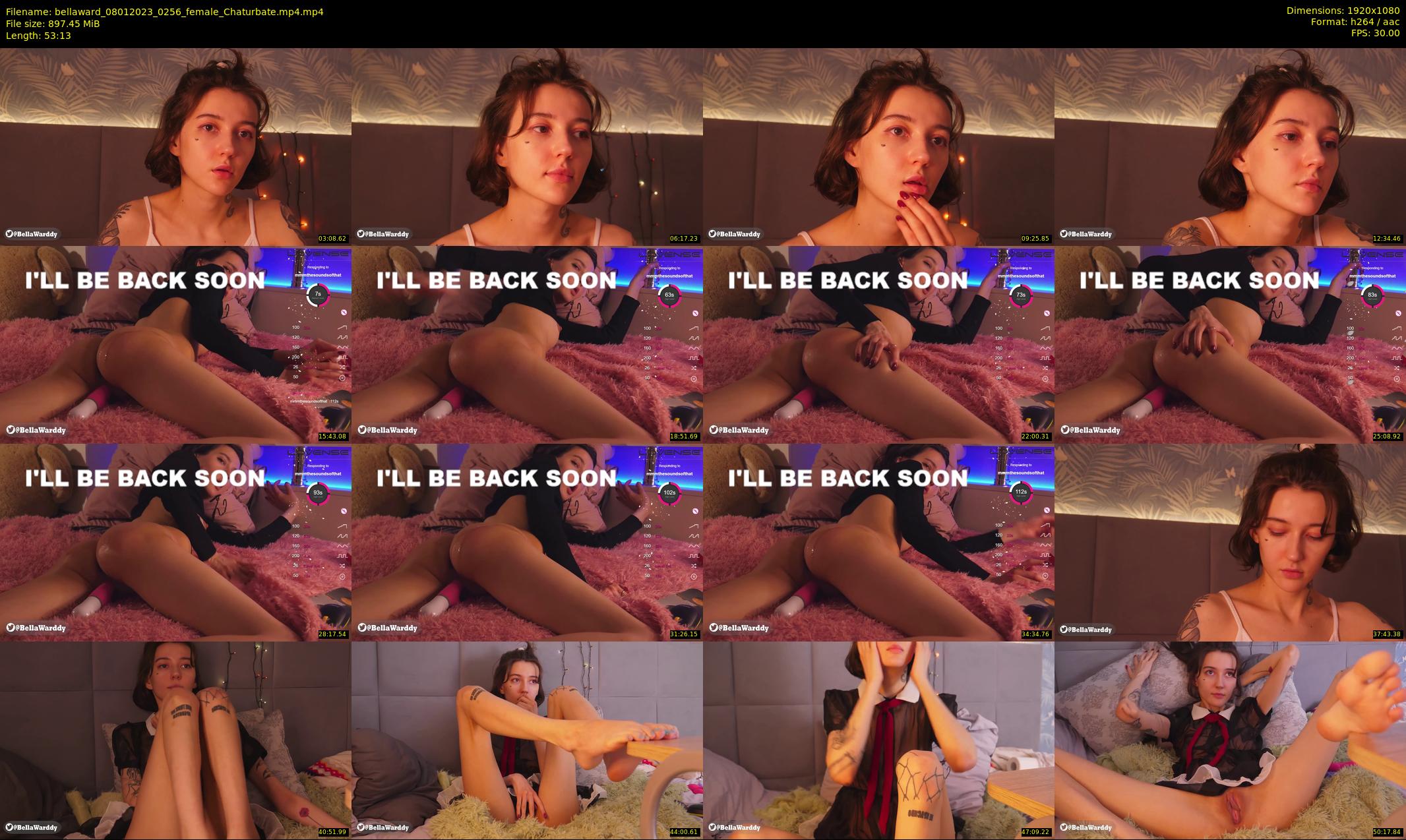 bellaward — 54 minute Chaturbate female cam show recording, 1080p, Jan 8, 2023