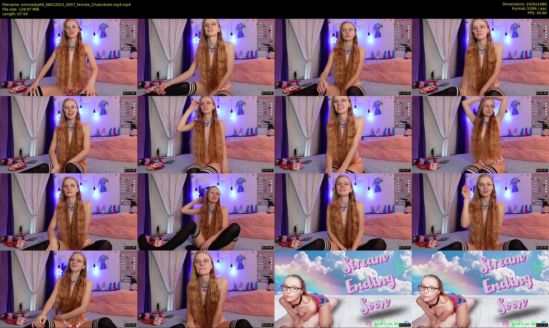 emmasky69 — 8 minute Chaturbate female cam show recording, 1080p, Jan 8, 2023