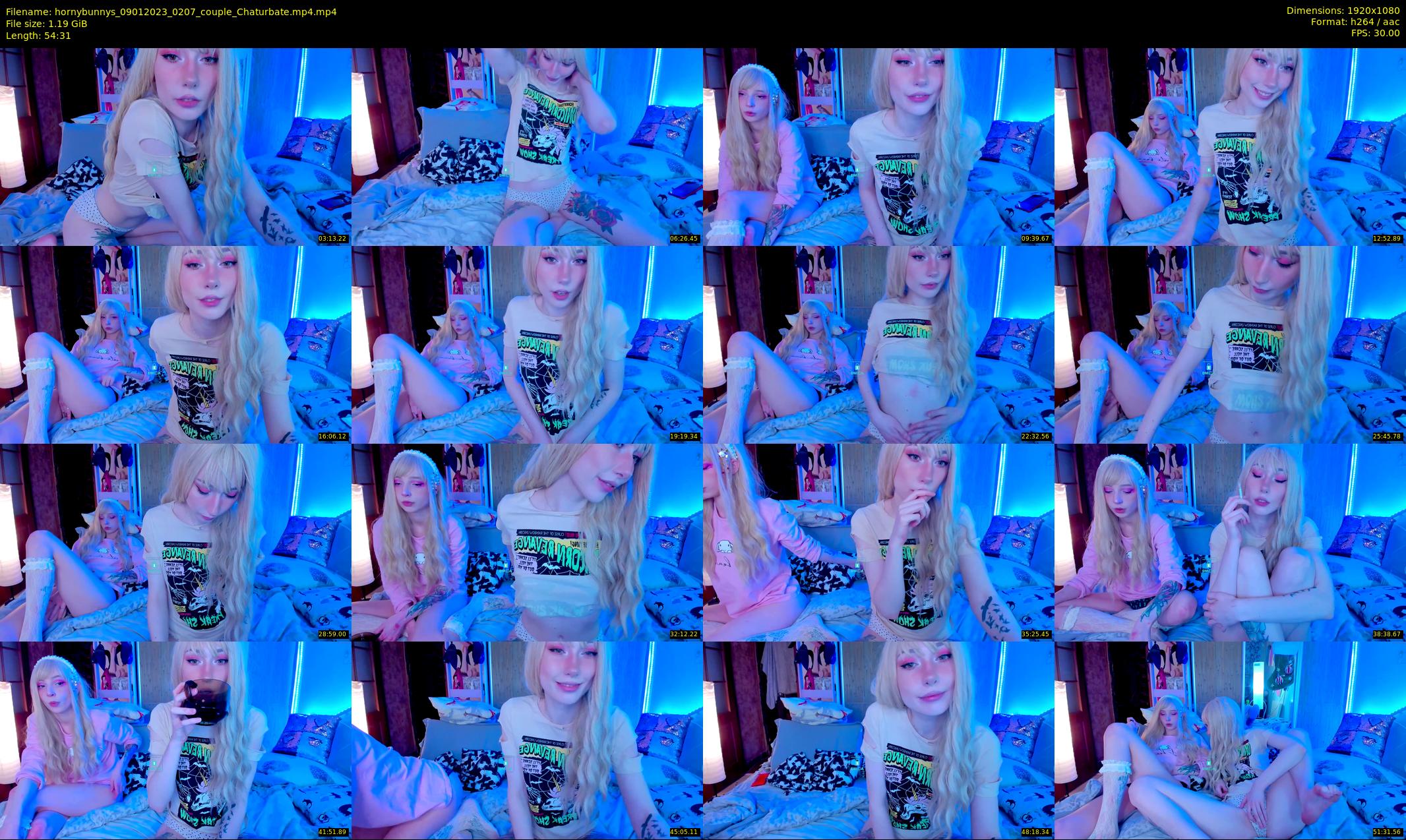 hornybunnys — 55 minute Chaturbate couple cam show recording, 1080p, Jan 9, 2023
