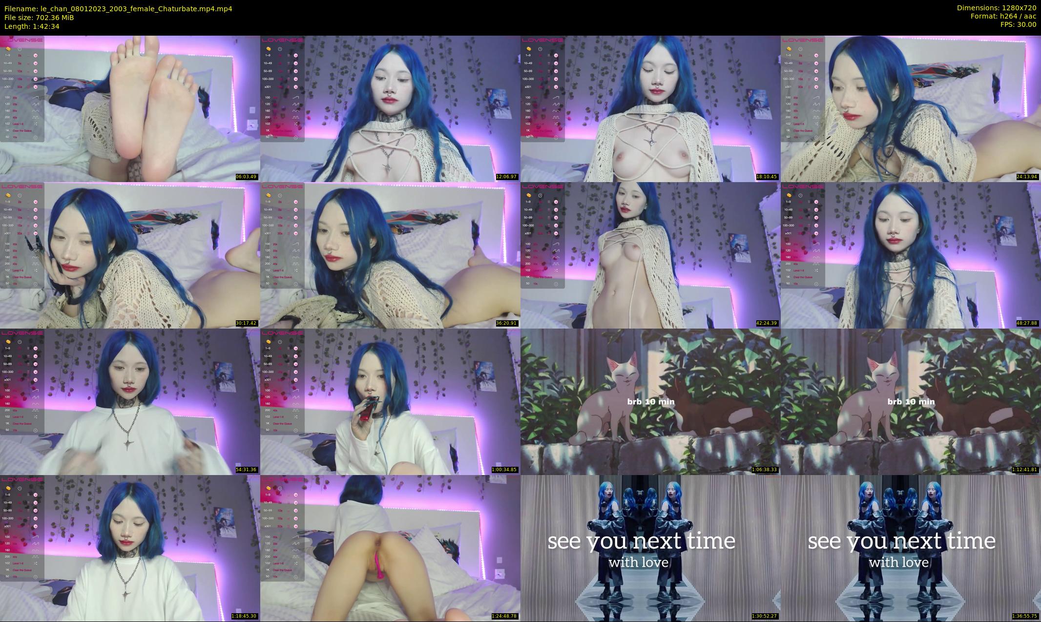 le_chan — 103 minute Chaturbate female cam show recording, 720p, Jan 8, 2023