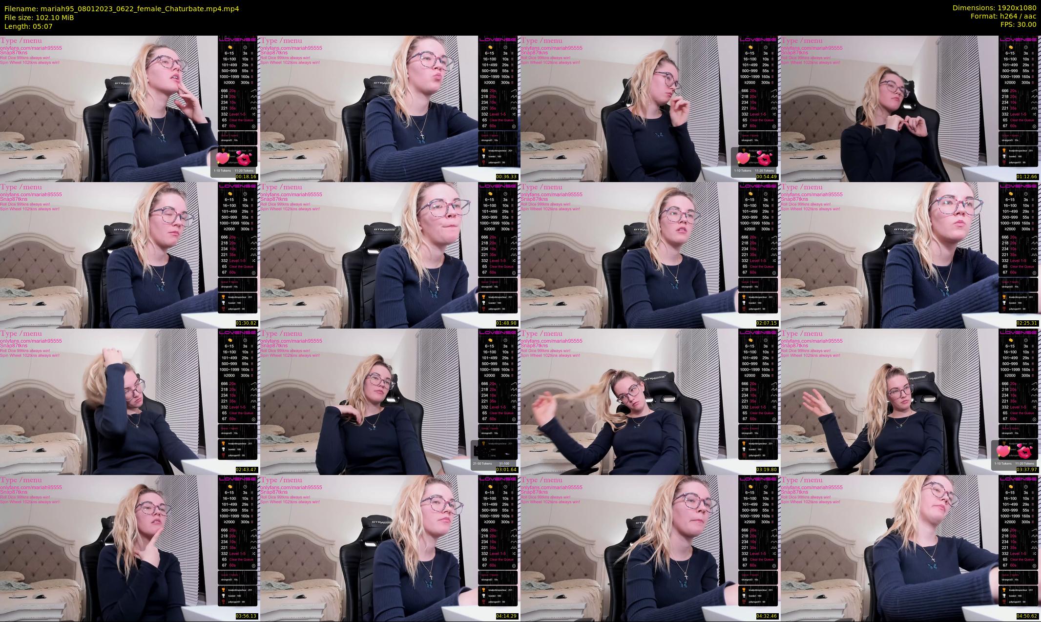 mariah95 — 6 minute Chaturbate female cam show recording, 1080p, Jan 8, 2023