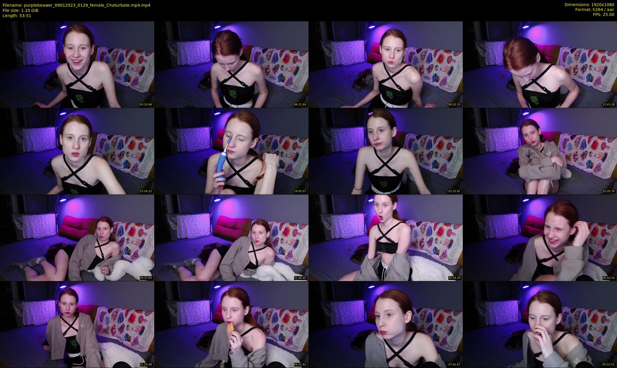 purplebeawer — 54 minute Chaturbate female cam show recording, 1080p, Jan 9, 2023