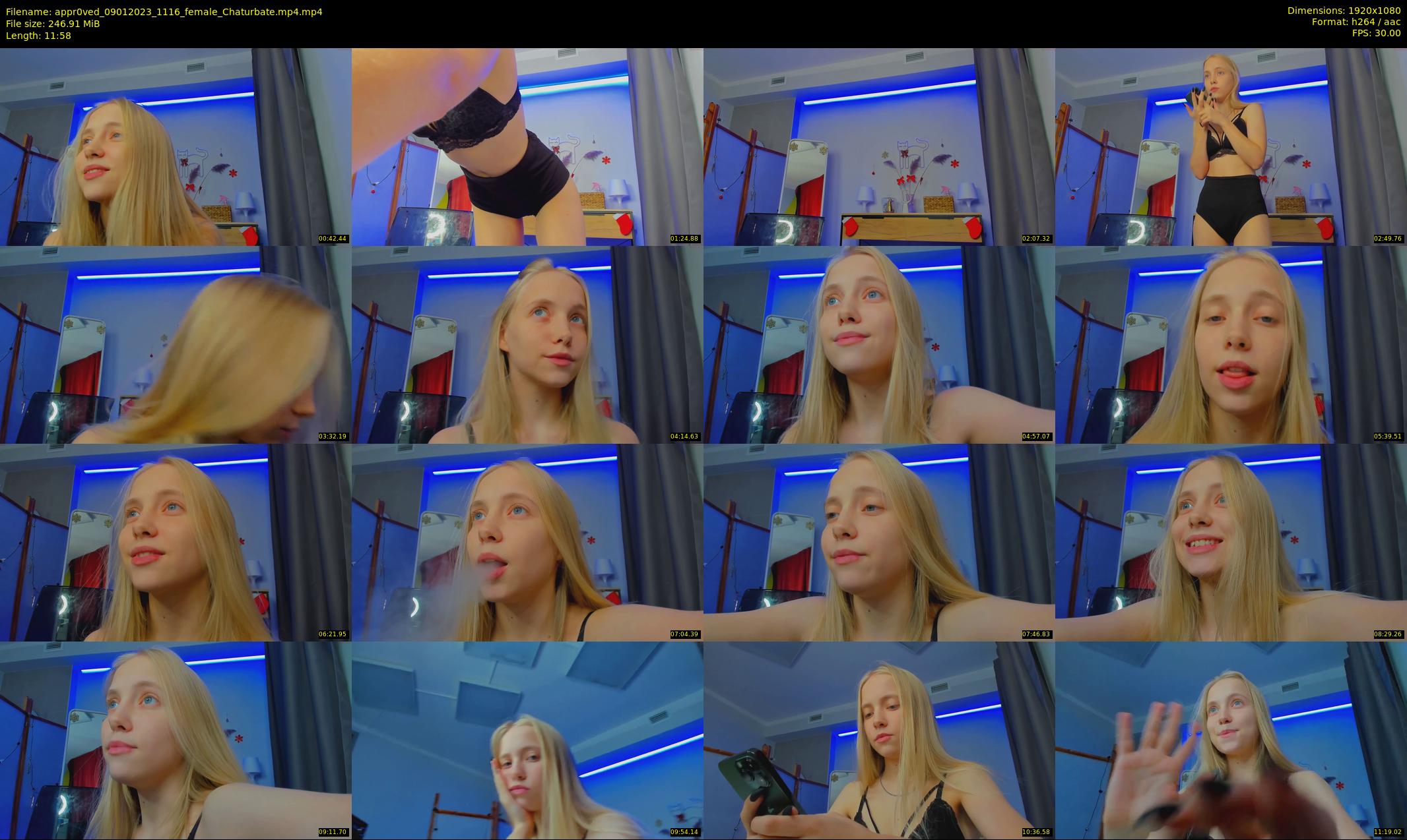 appr0ved — 12 minute Chaturbate female cam show recording, 1080p, Jan 9, 2023