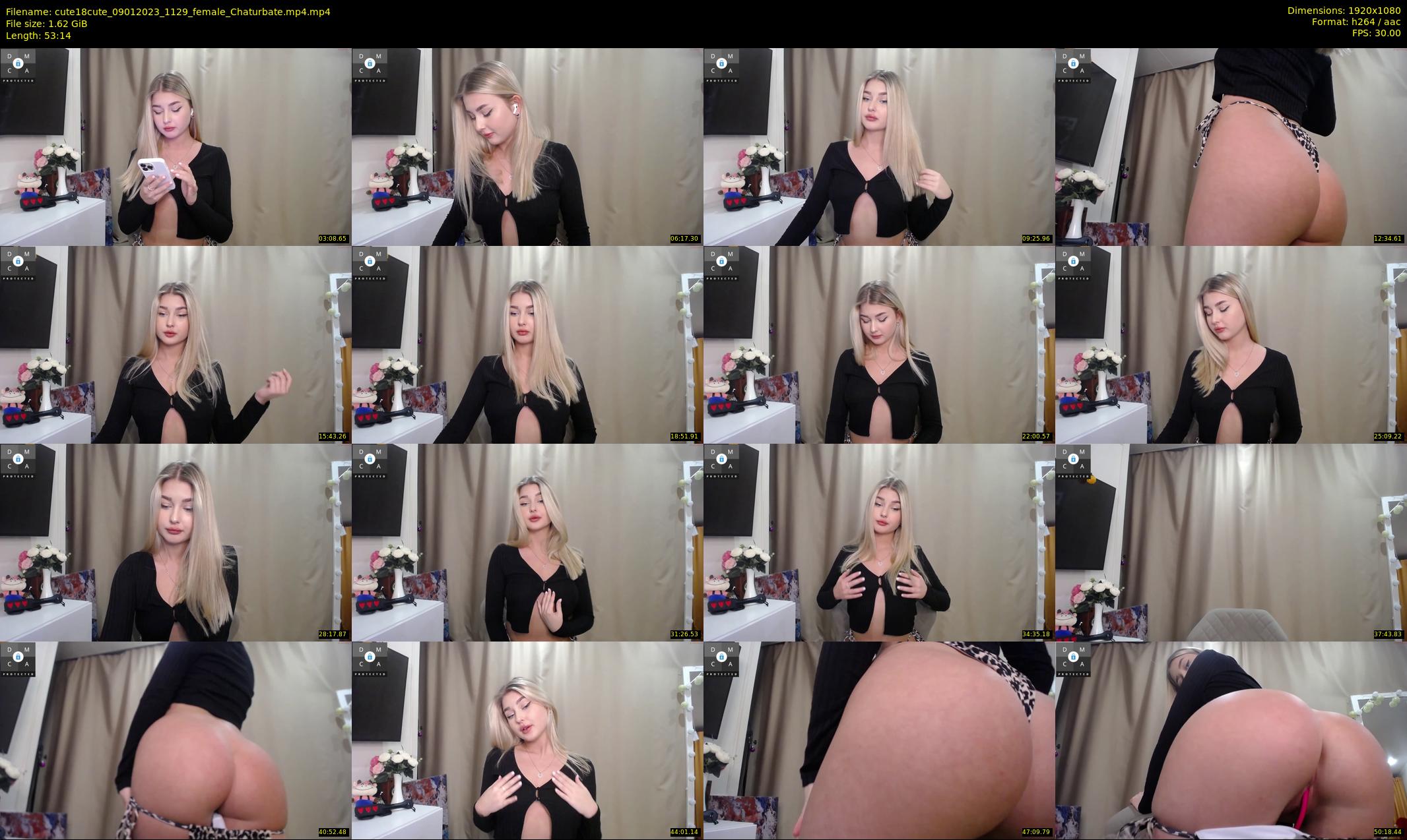 cute18cute — 54 minute Chaturbate female cam show recording, 1080p, Jan 9, 2023