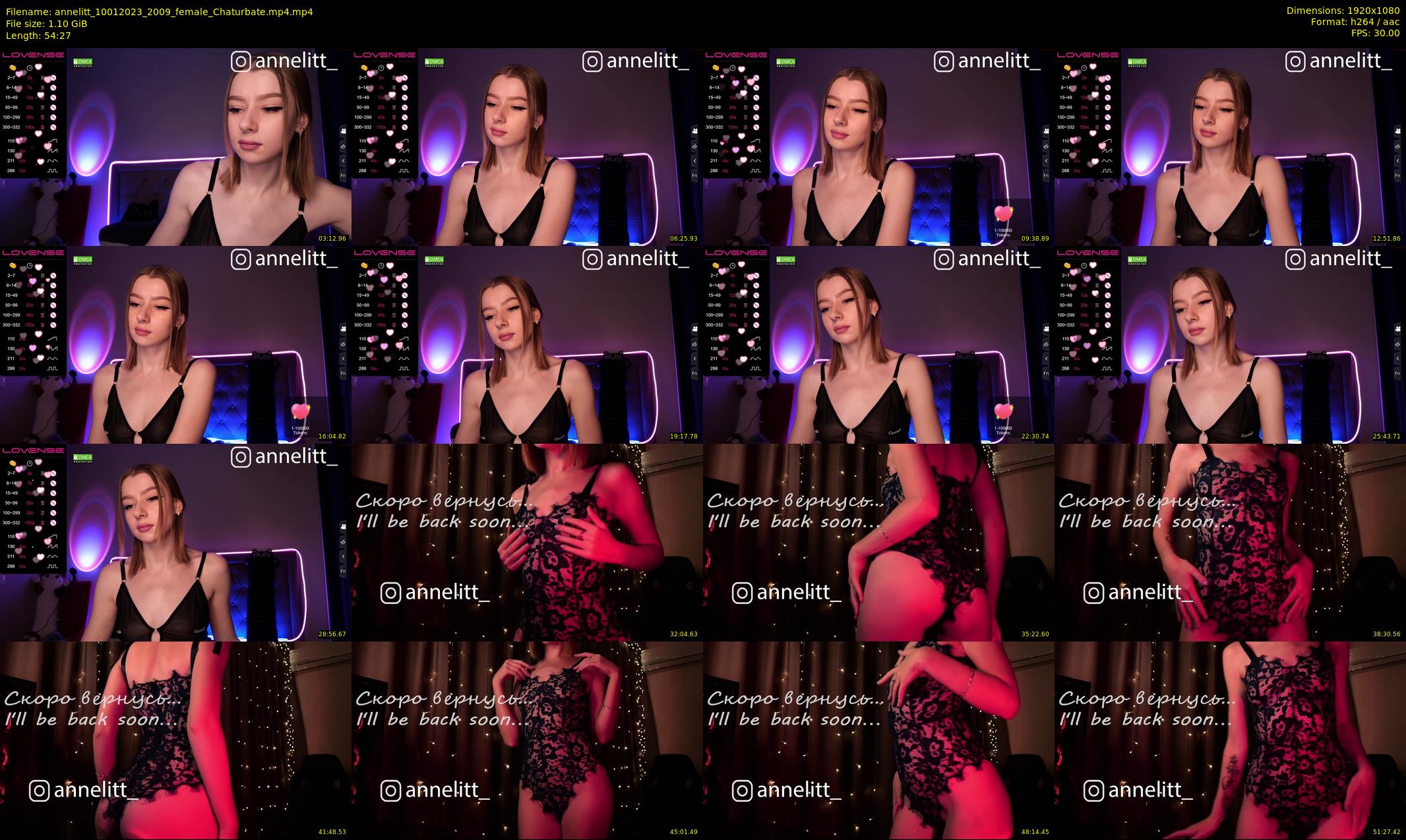 annelitt — 55 minute Chaturbate female cam show recording, 1080p, Jan 10, 2023