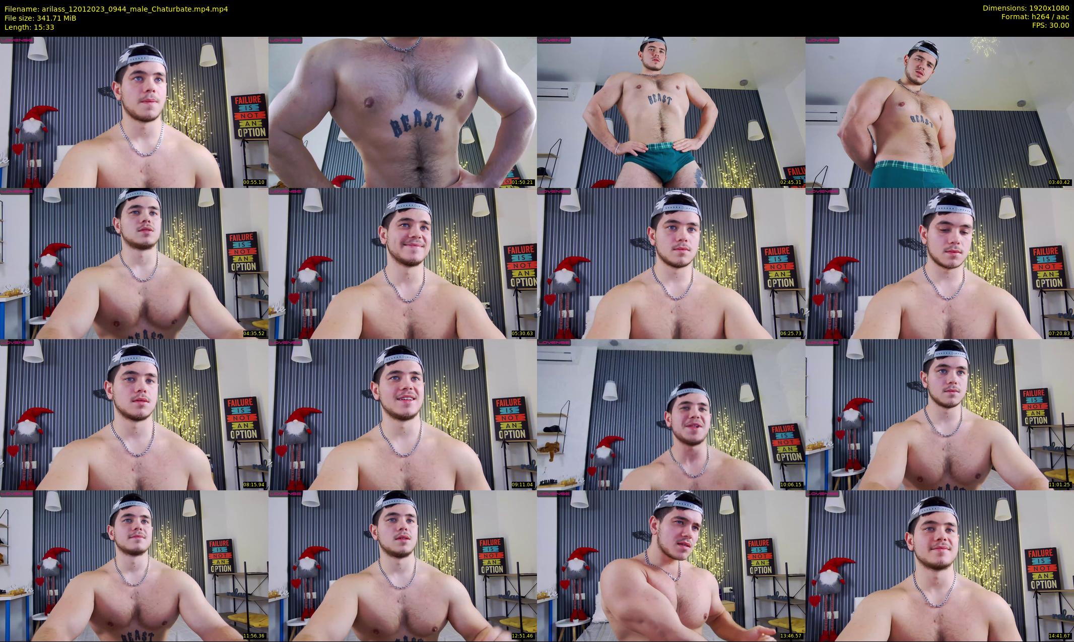 arilass — 16 minute Chaturbate male cam show recording, 1080p, Jan 12, 2023