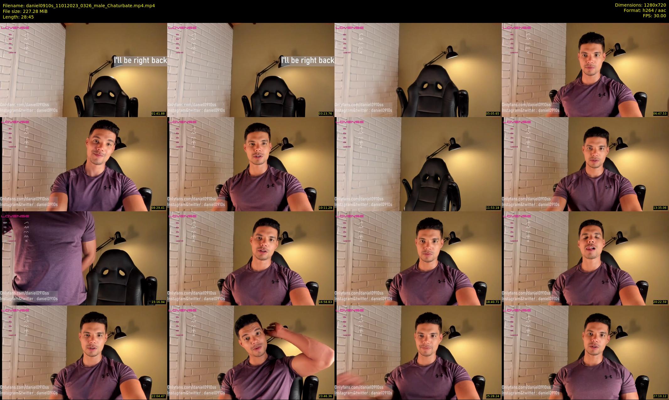 daniel0910s — 29 minute Chaturbate male cam show recording, 720p, Jan 11, 2023