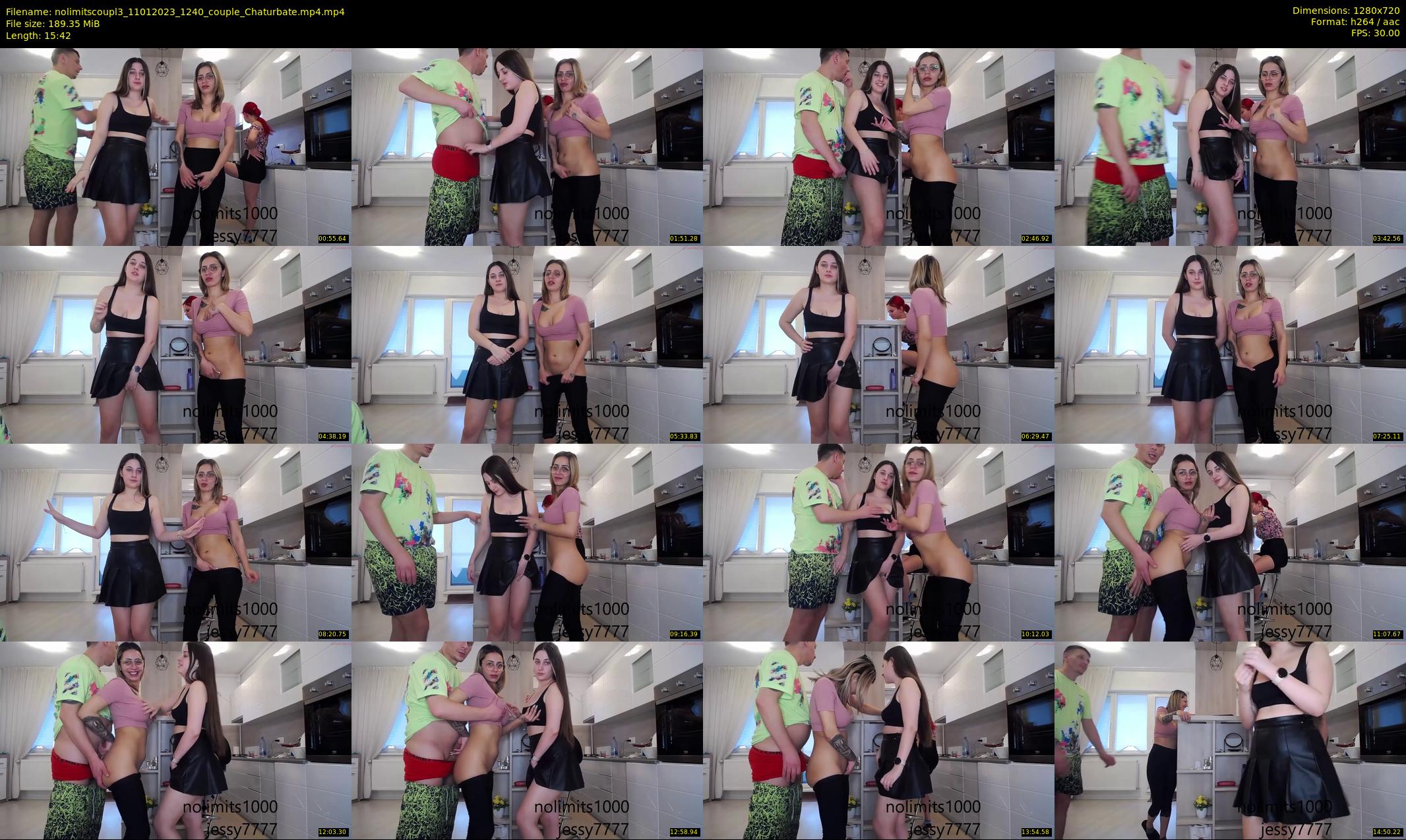 nolimitscoupl3 — 16 minute Chaturbate couple cam show recording, 720p, Jan 11, 2023