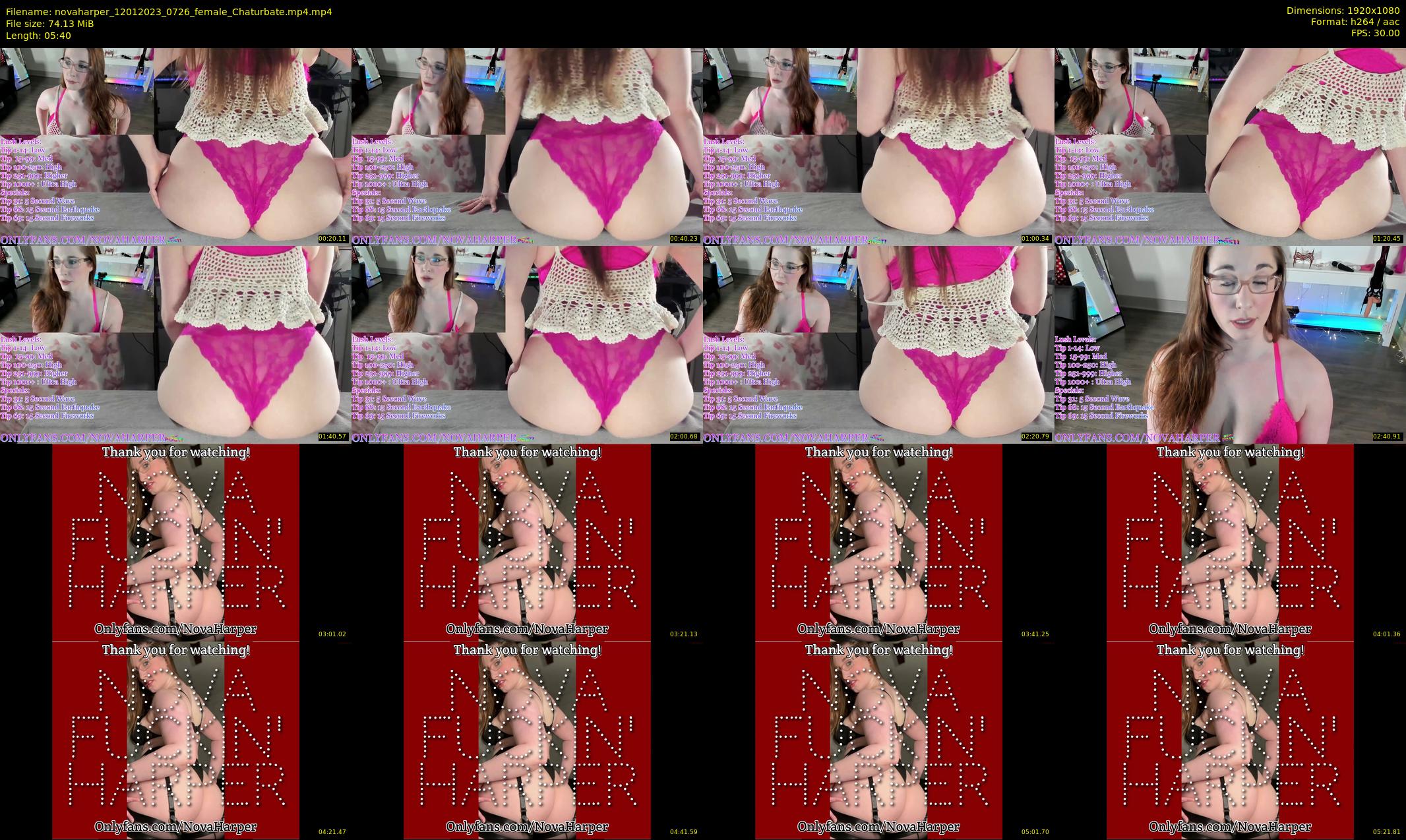 novaharper — 6 minute Chaturbate female cam show recording, 1080p, Jan 12, 2023