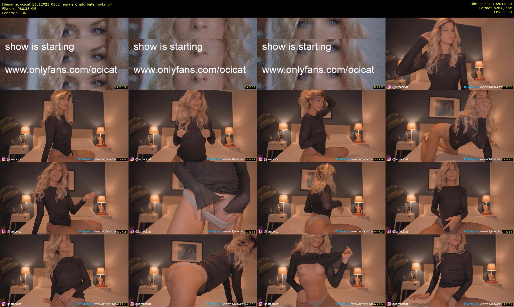 ocicat — 54 minute Chaturbate female cam show recording, 1080p, Jan 13, 2023