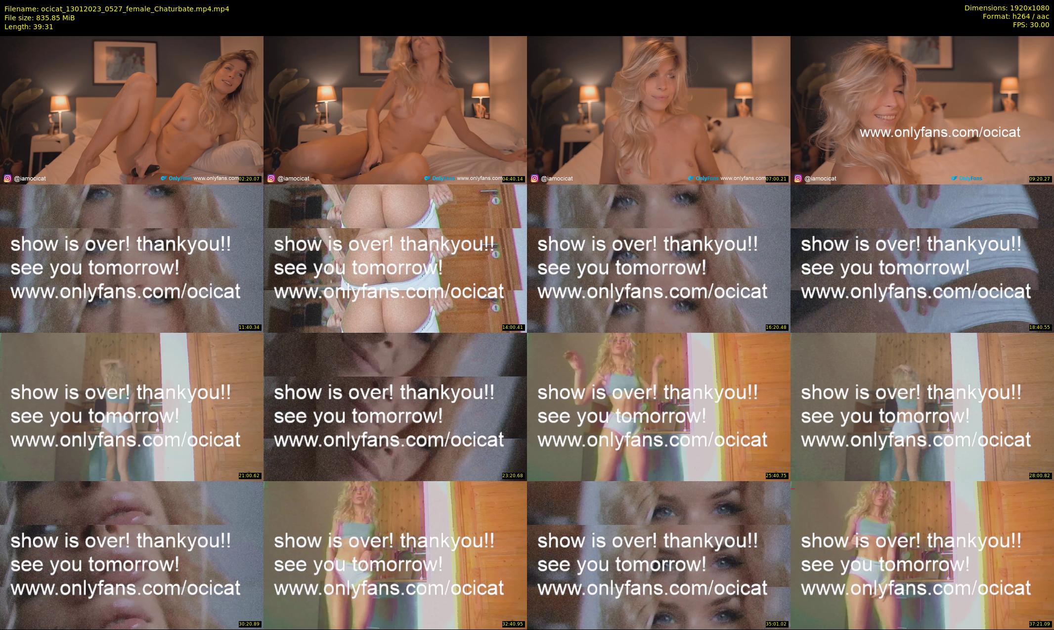 ocicat — 40 minute Chaturbate female cam show recording, 1080p, Jan 13, 2023