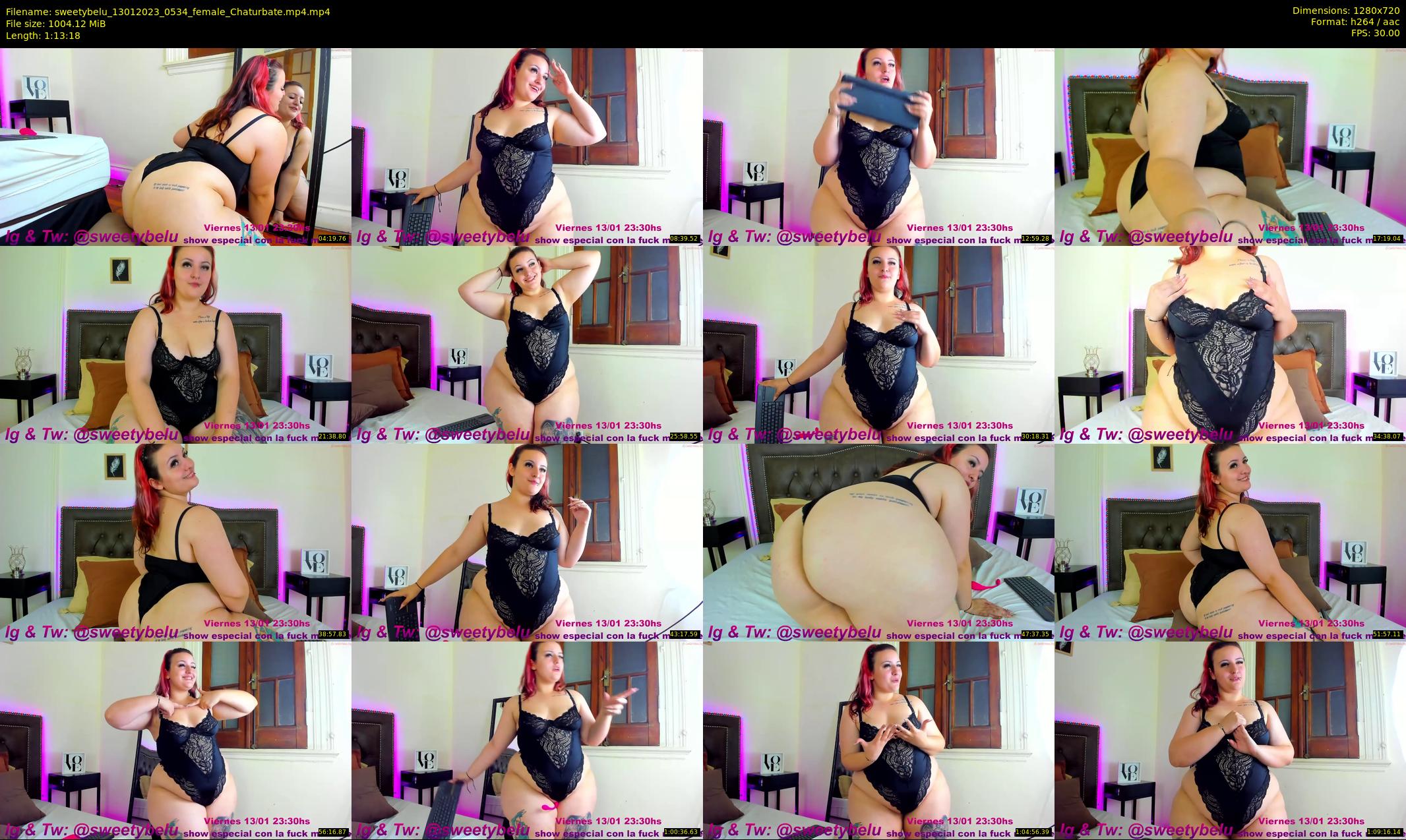sweetybelu — 74 minute Chaturbate female cam show recording, 720p, Jan 13, 2023