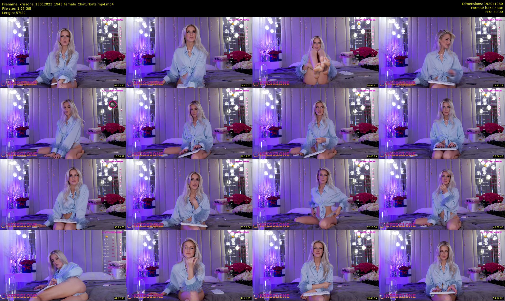 krissone — 58 minute Chaturbate female cam show recording, 1080p, Jan 13, 2023