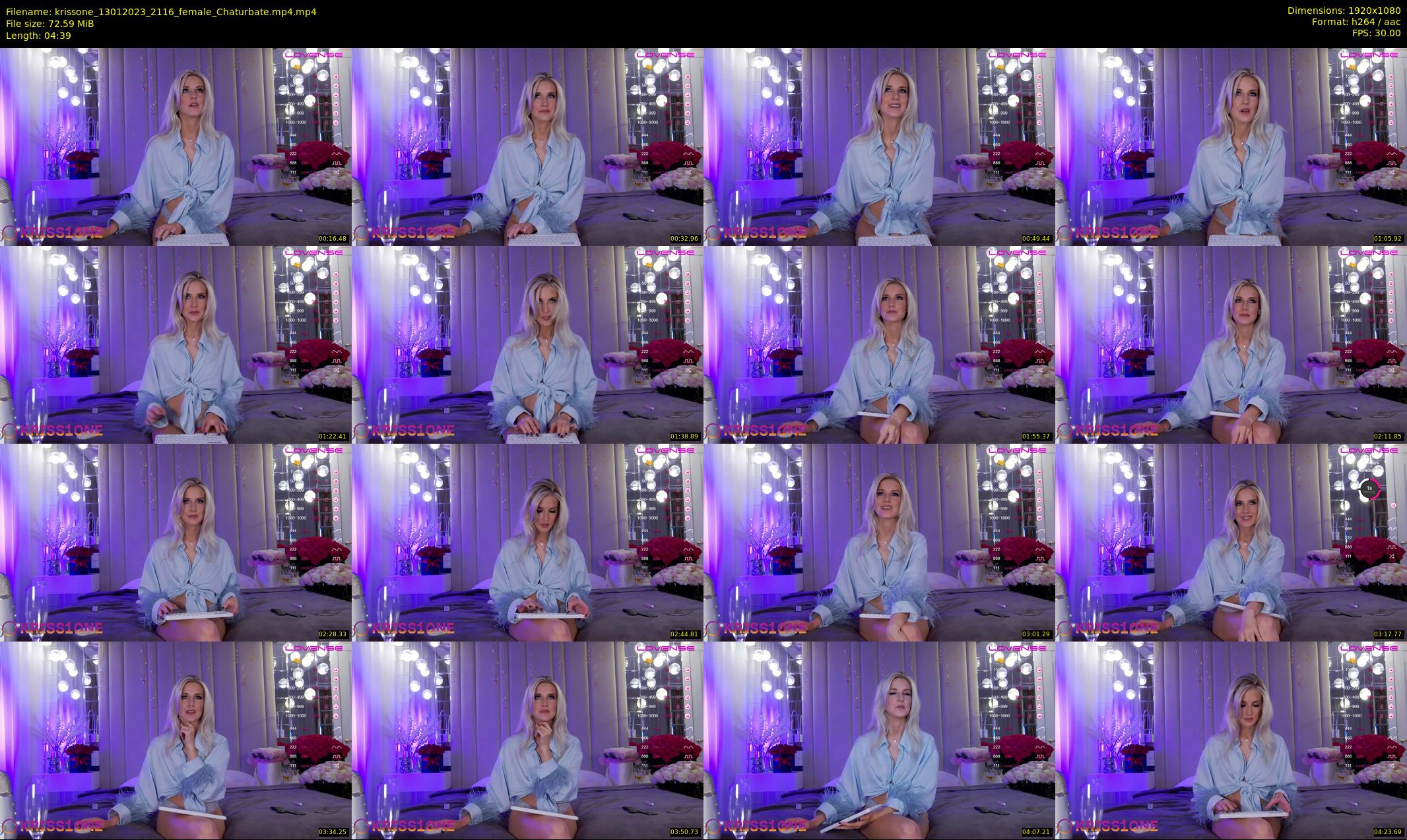 krissone — 5 minute Chaturbate female cam show recording, 1080p, Jan 13, 2023