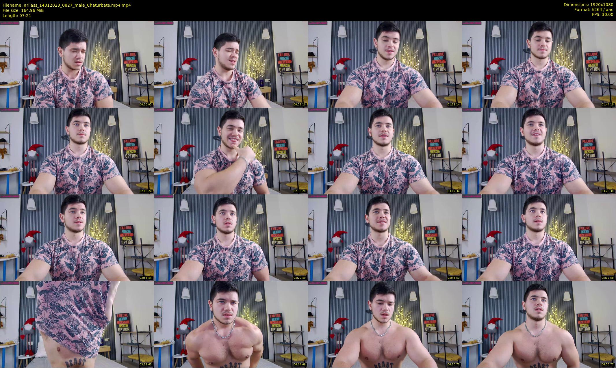 arilass — 8 minute Chaturbate male cam show recording, 1080p, Jan 14, 2023