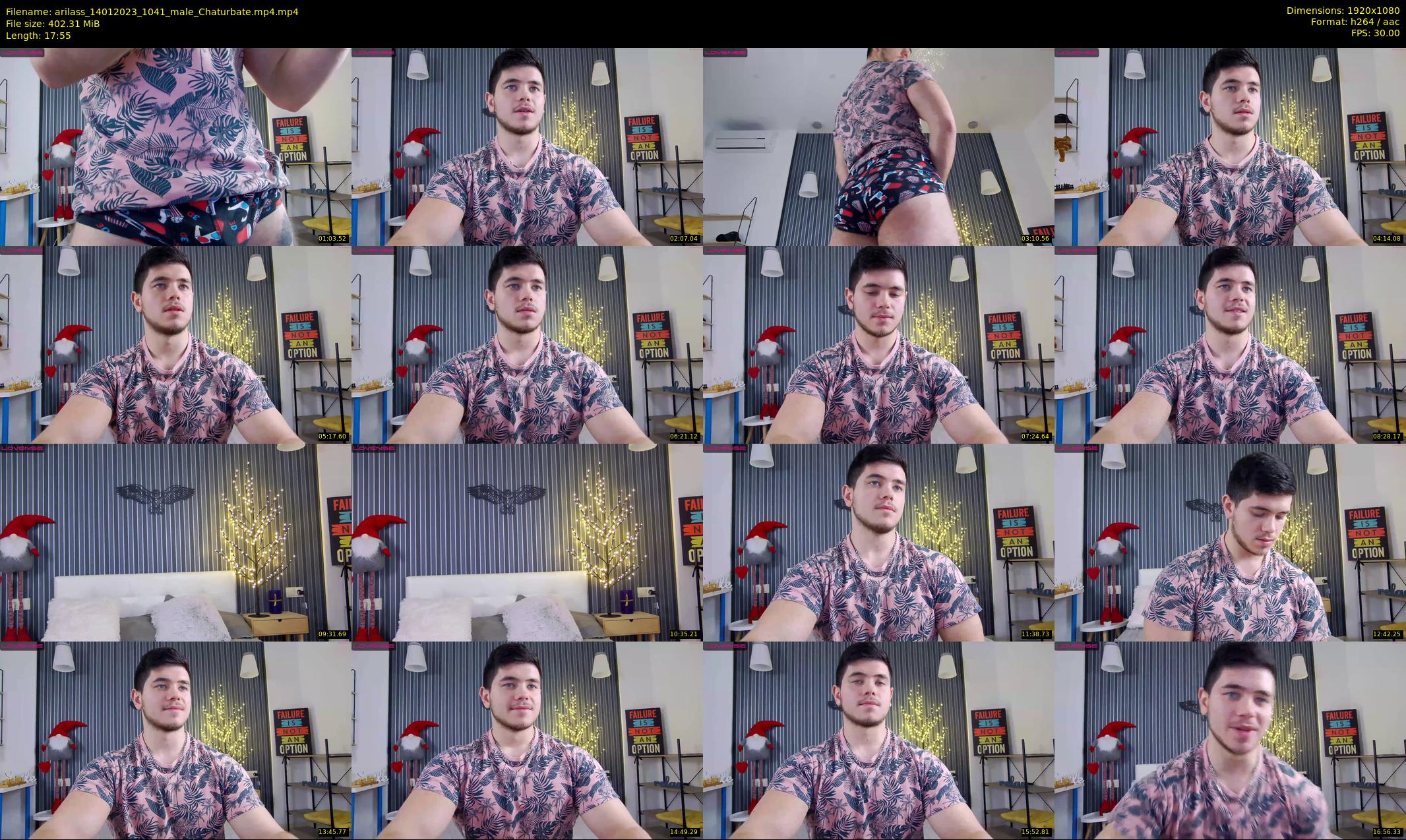 arilass — 18 minute Chaturbate male cam show recording, 1080p, Jan 14, 2023