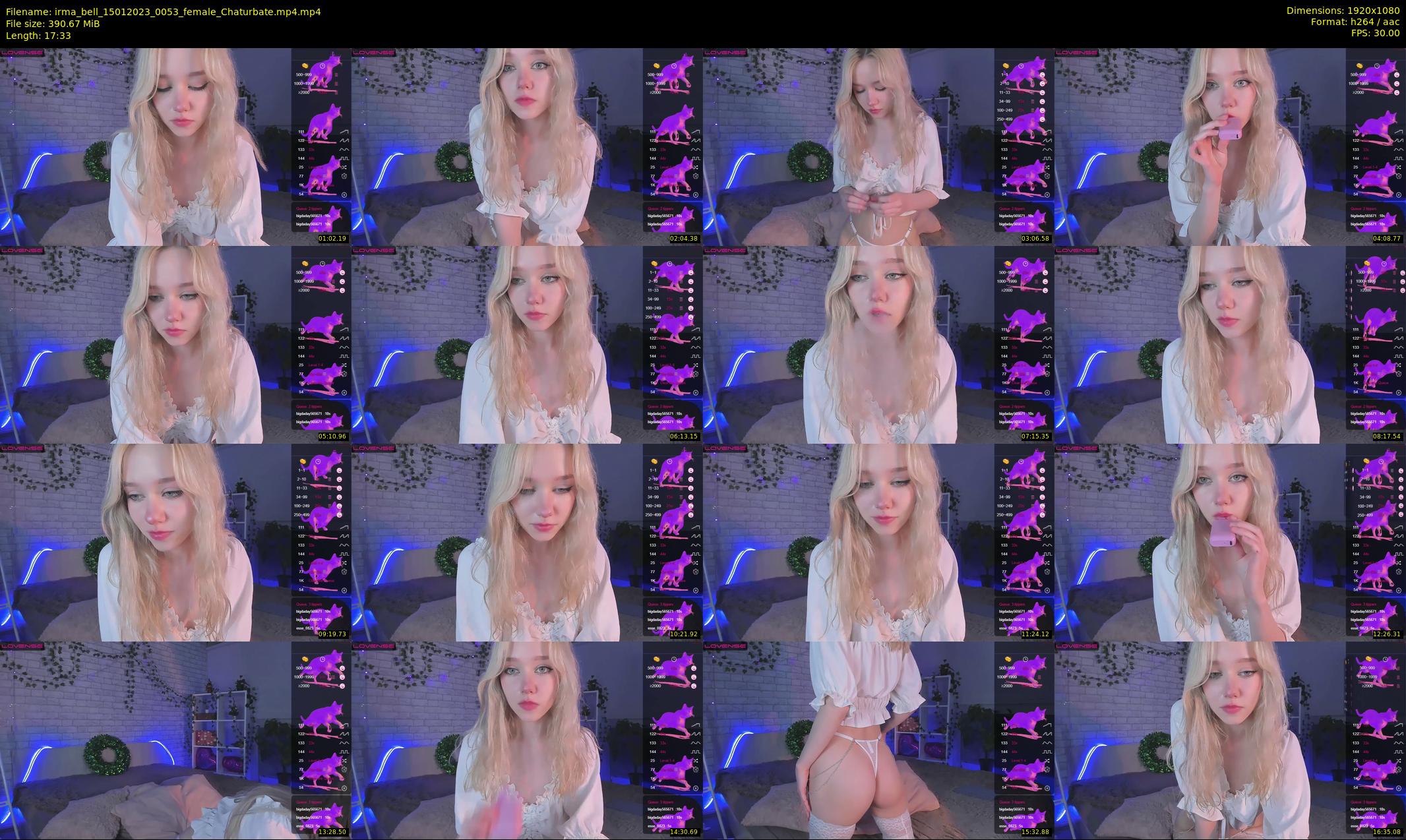irma_bell — 18 minute Chaturbate female cam show recording, 1080p, Jan 15, 2023