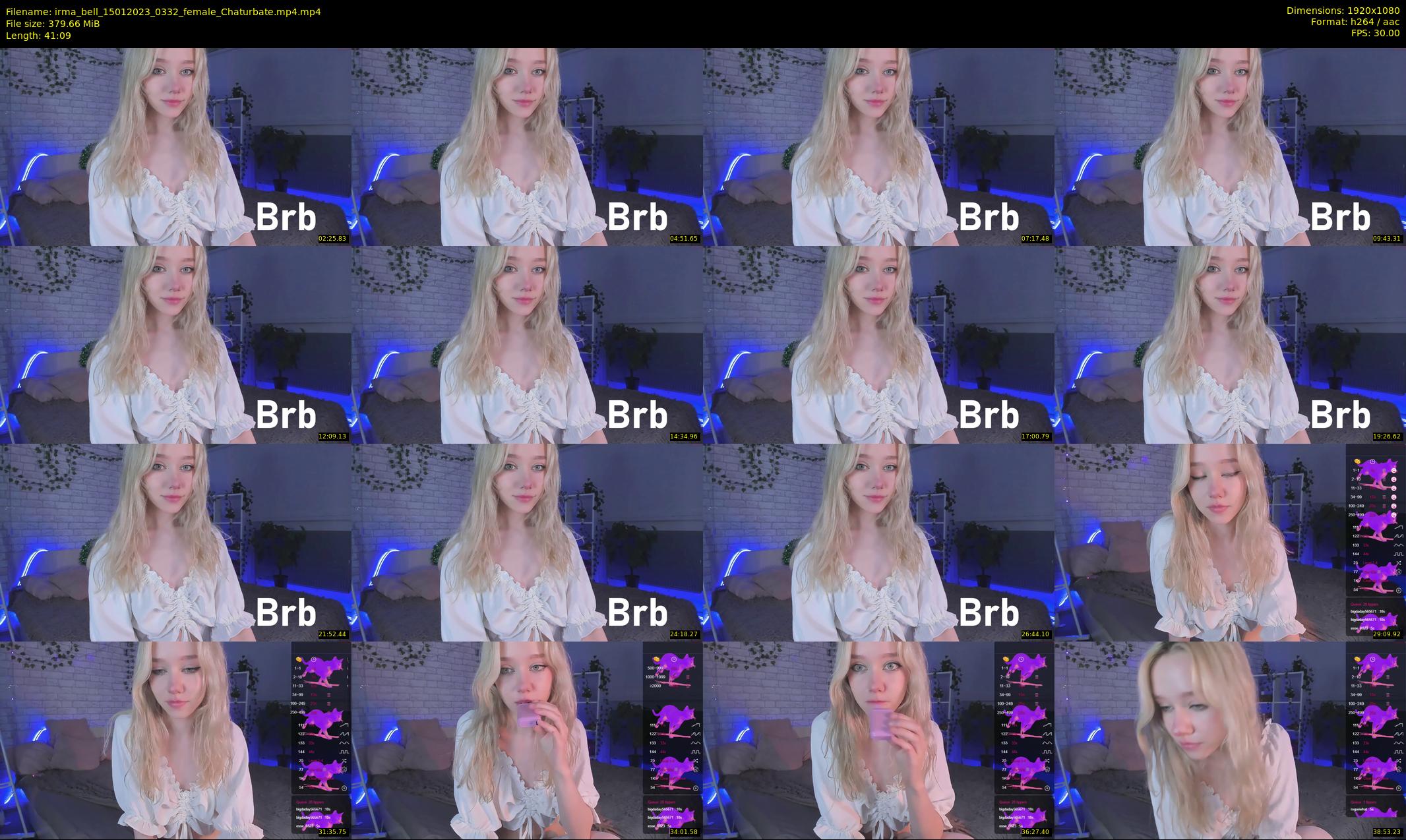 irma_bell — 42 minute Chaturbate female cam show recording, 1080p, Jan 15, 2023