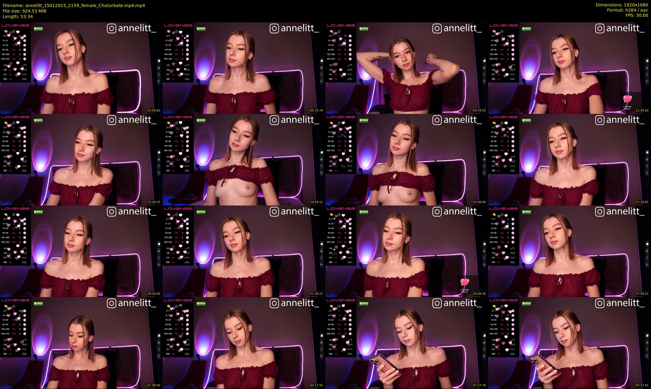 annelitt — 54 minute Chaturbate female cam show recording, 1080p, Jan 15, 2023