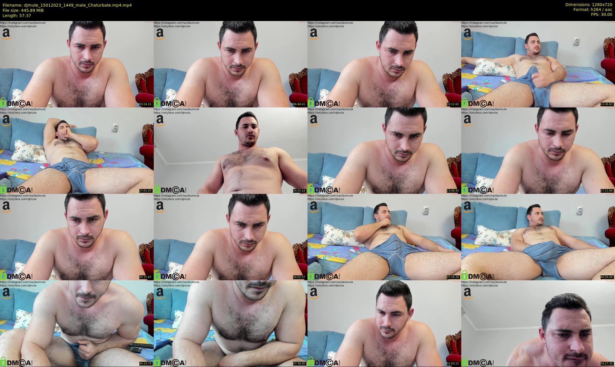 djmute — 58 minute Chaturbate male cam show recording, 720p, Jan 15, 2023