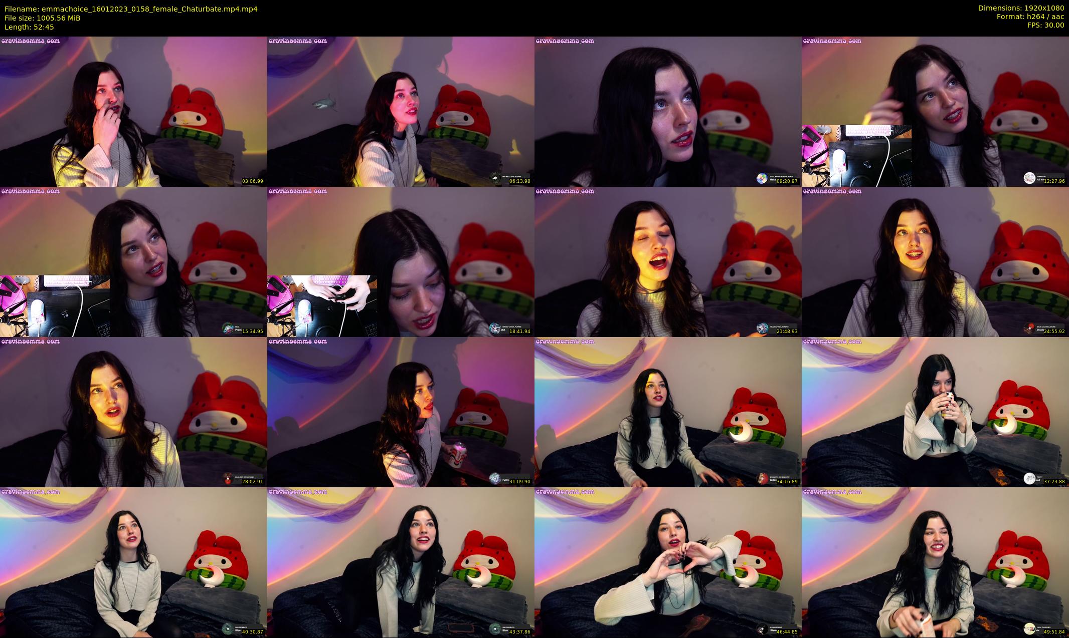 emmachoice — 53 minute Chaturbate female cam show recording, 1080p, Jan 16, 2023