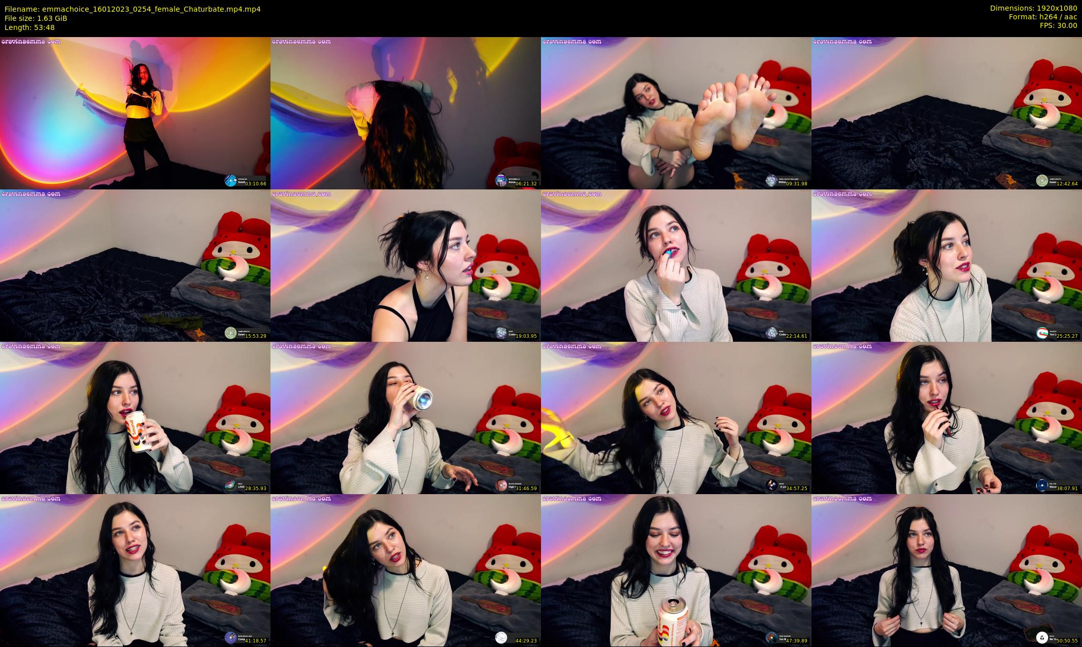 emmachoice — 54 minute Chaturbate female cam show recording, 1080p, Jan 16, 2023