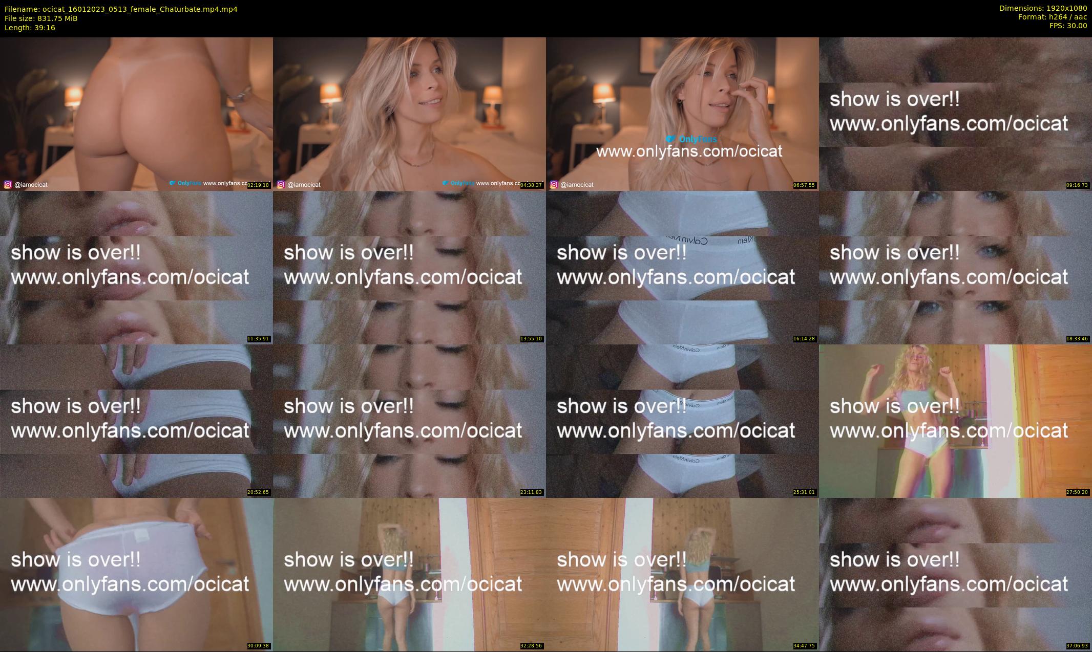 ocicat — 40 minute Chaturbate female cam show recording, 1080p, Jan 16, 2023