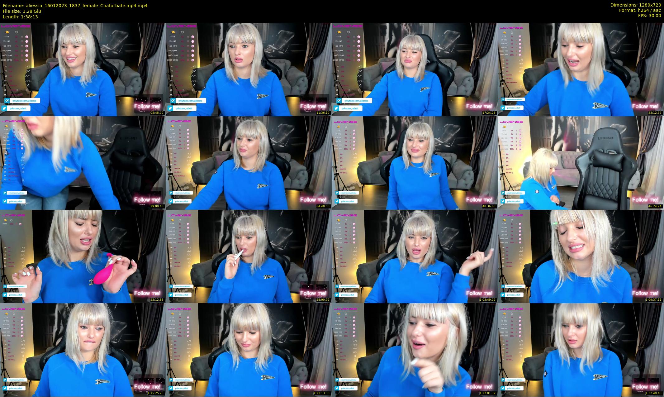 aliessia — 99 minute Chaturbate female cam show recording, 720p, Jan 16, 2023
