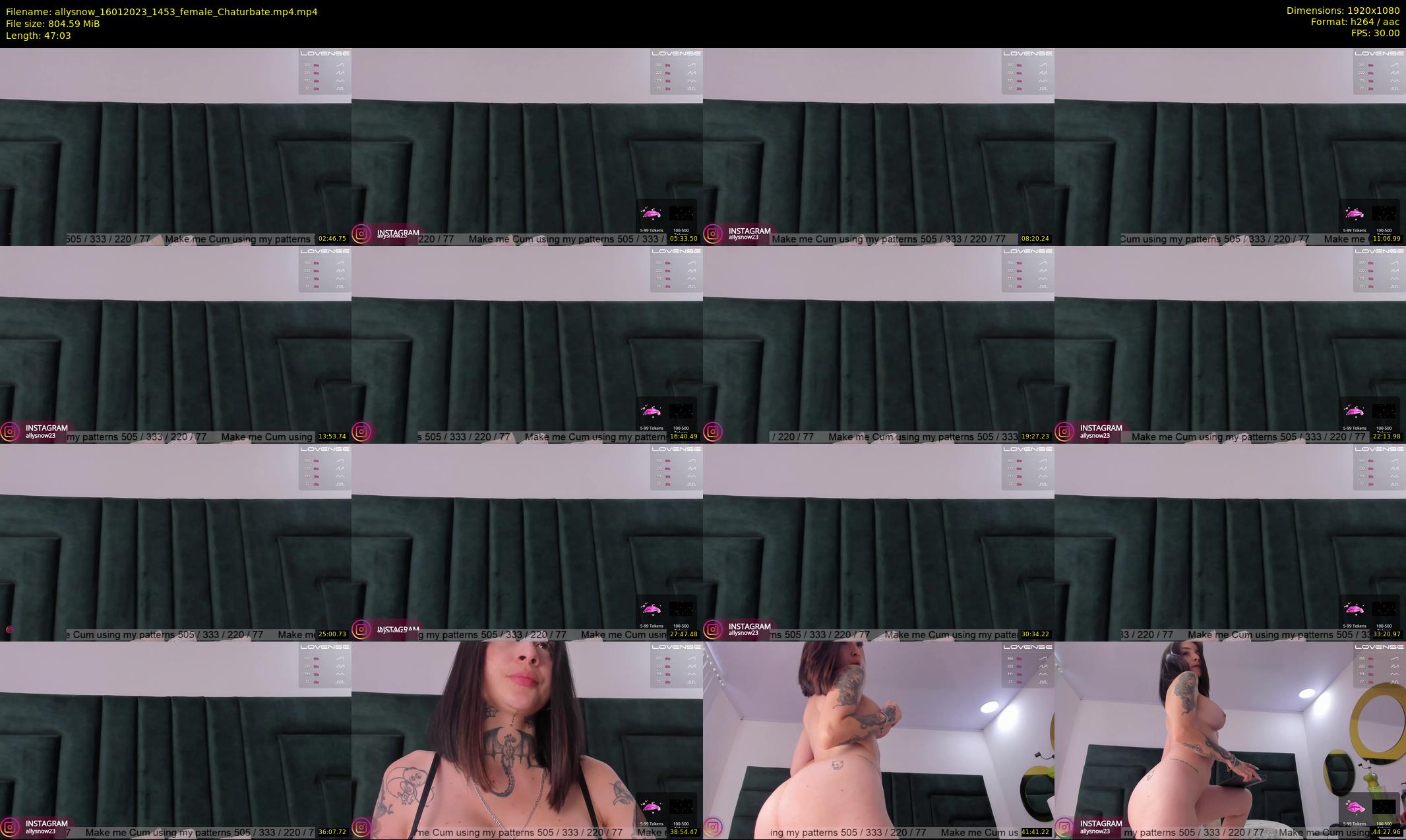 allysnow — 48 minute Chaturbate female cam show recording, 1080p, Jan 16, 2023