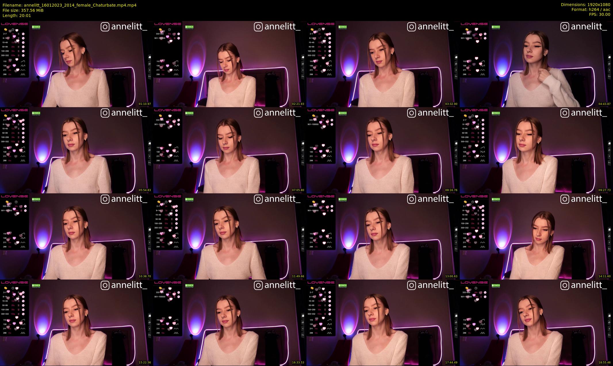 annelitt — 21 minute Chaturbate female cam show recording, 1080p, Jan 16, 2023