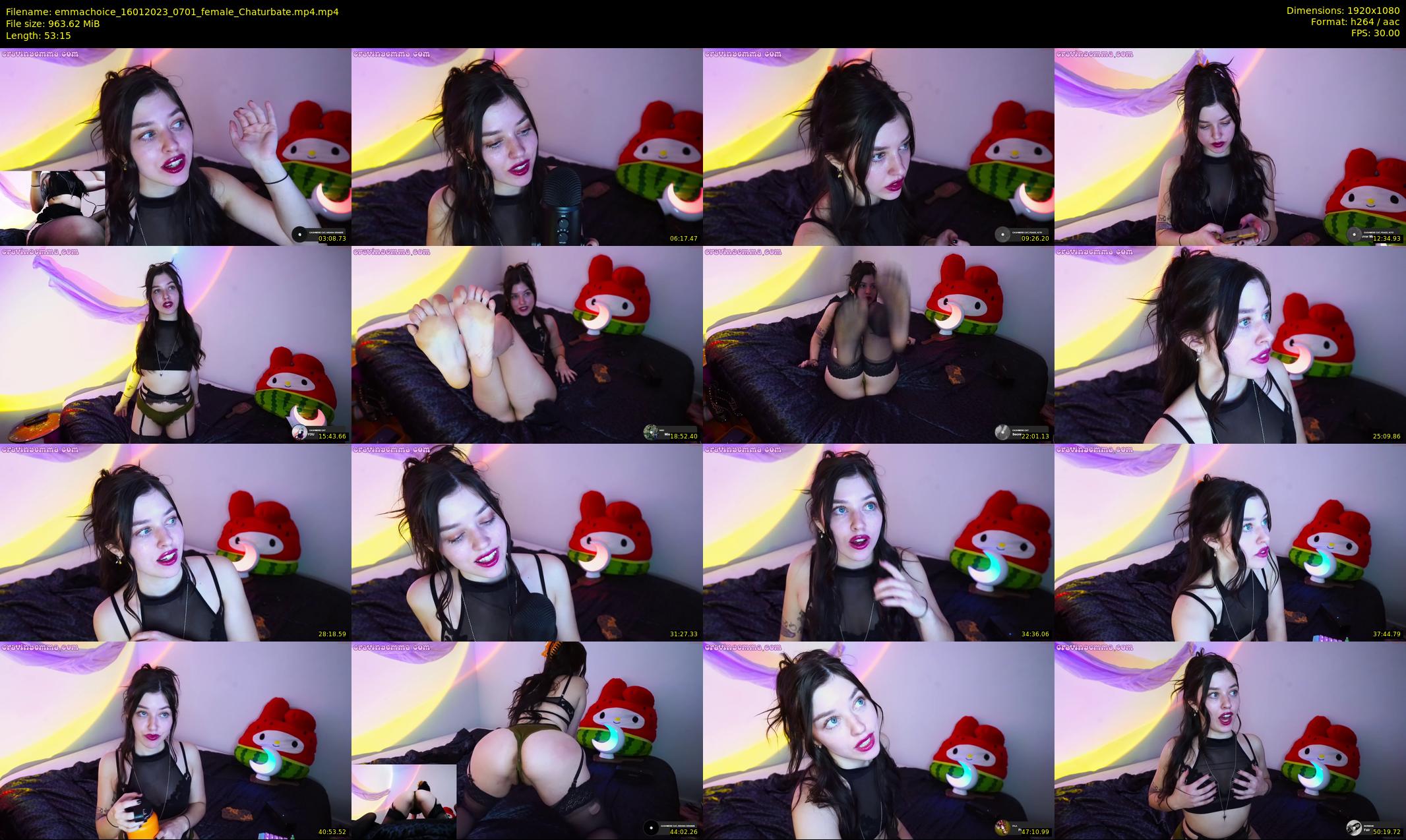 emmachoice — 54 minute Chaturbate female cam show recording, 1080p, Jan 16, 2023