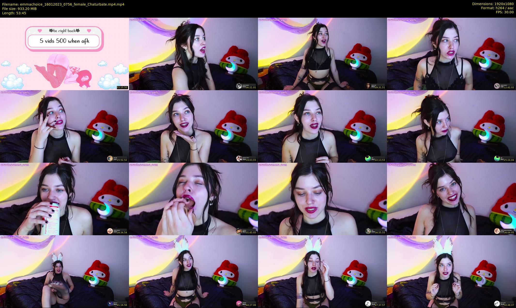 emmachoice — 54 minute Chaturbate female cam show recording, 1080p, Jan 16, 2023