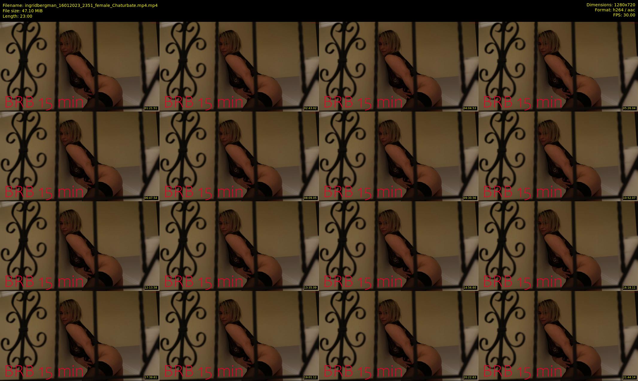 ingridbergman — 23 minute Chaturbate female cam show recording, 720p, Jan 16, 2023