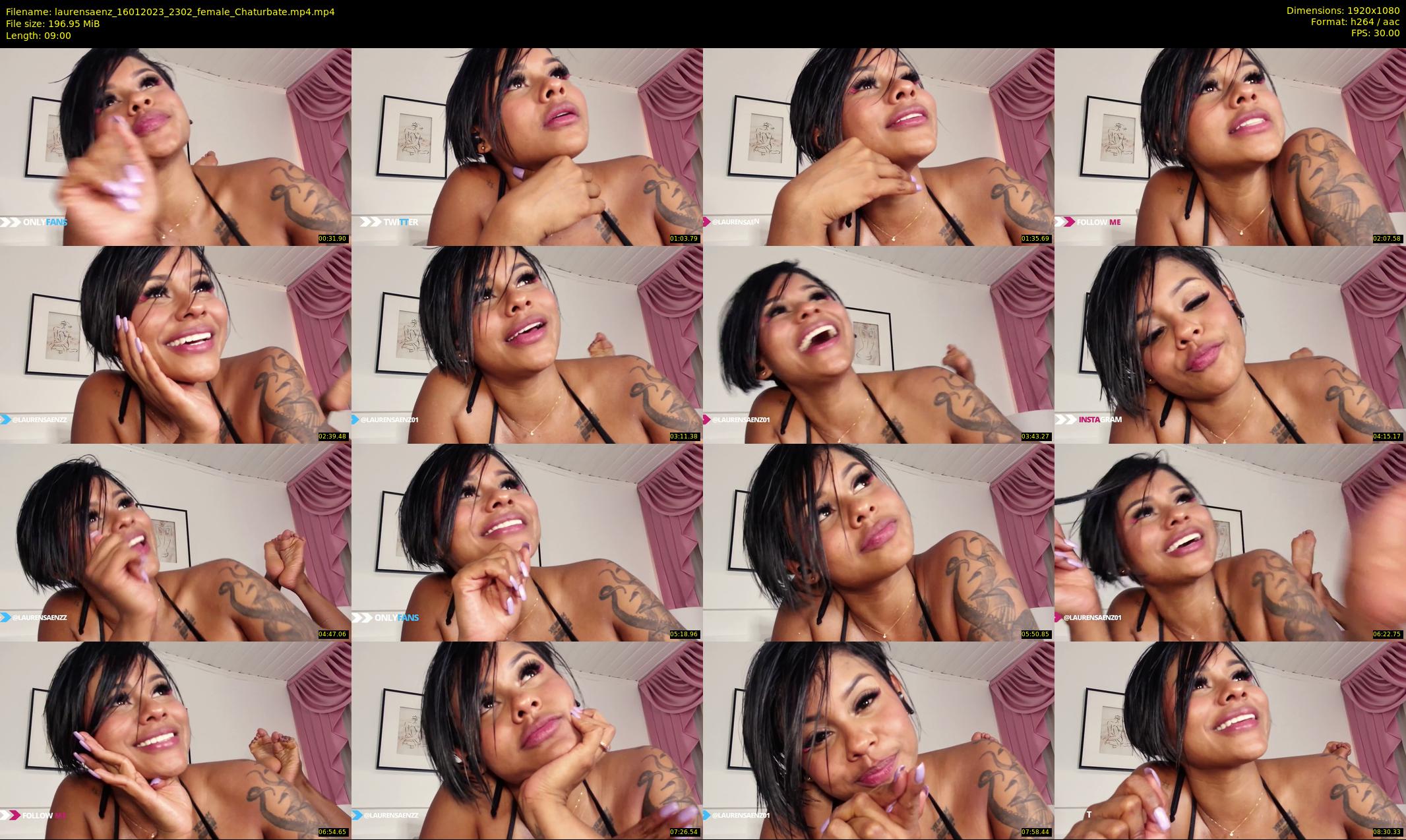 laurensaenz — 9 minute Chaturbate female cam show recording, 1080p, Jan 16, 2023
