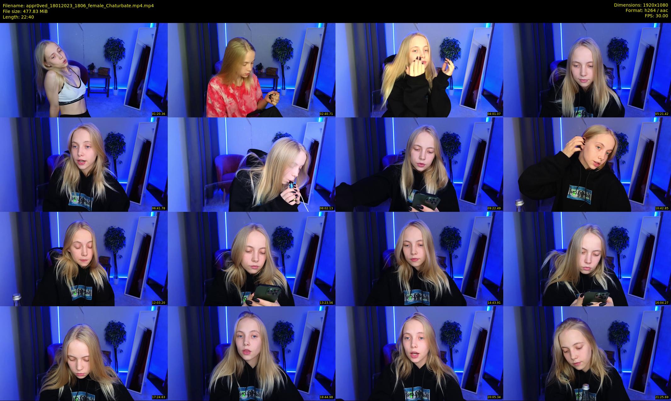 appr0ved — 23 minute Chaturbate female cam show recording, 1080p, Jan 18, 2023