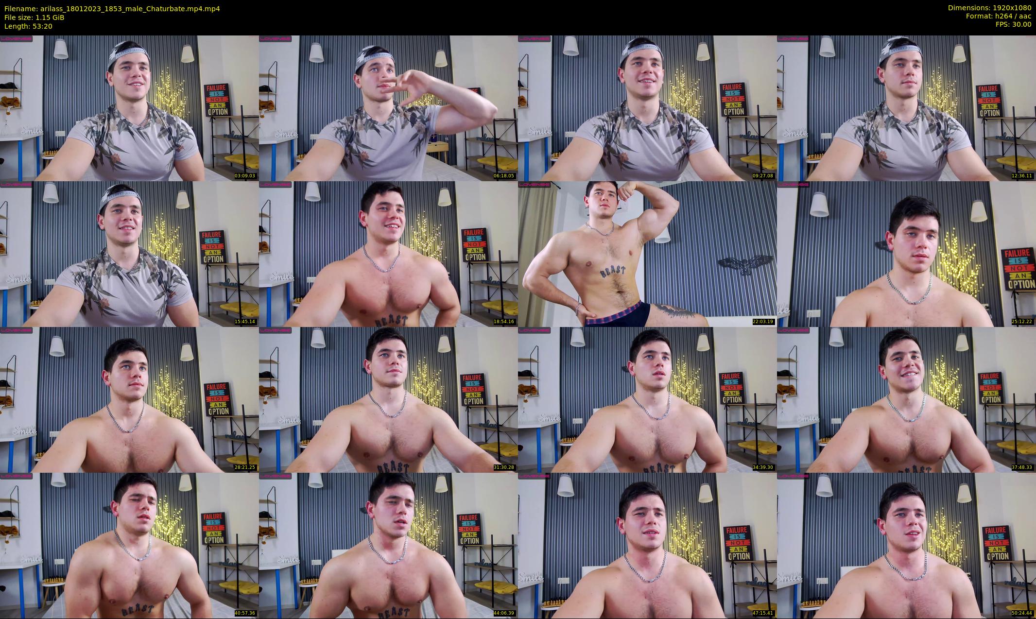 arilass — 54 minute Chaturbate male cam show recording, 1080p, Jan 18, 2023