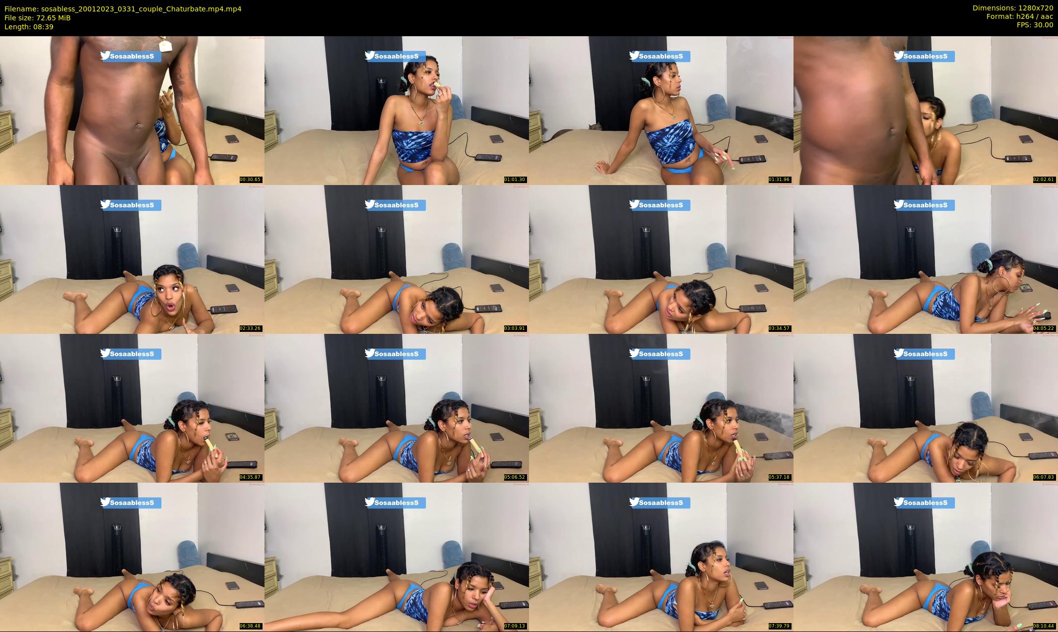 sosabless — 9 minute Chaturbate couple cam show recording, 720p, Jan 20, 2023
