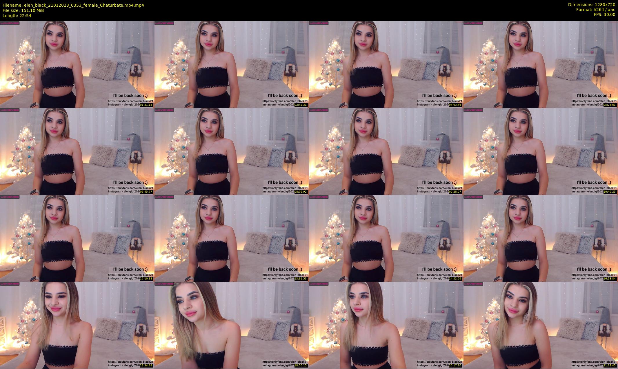 elen_black — 23 minute Chaturbate female cam show recording, 720p, Jan 21, 2023