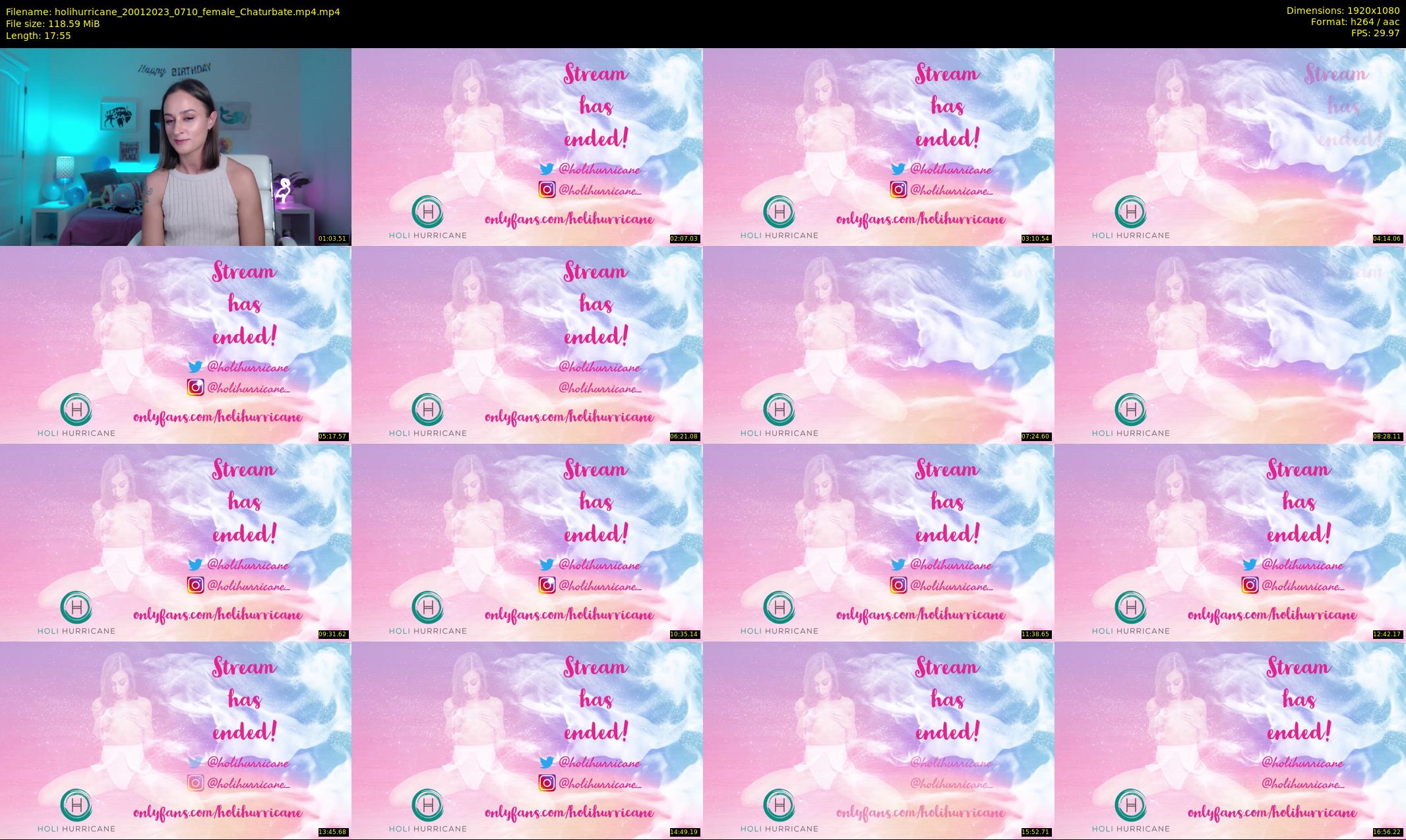 holihurricane — 18 minute Chaturbate female cam show recording, 1080p, Jan 20, 2023