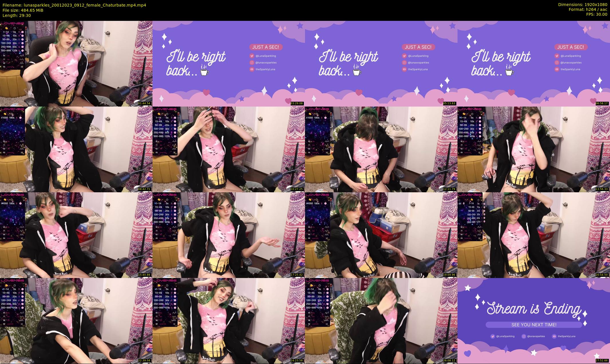lunasparkles — 30 minute Chaturbate female cam show recording, 1080p, Jan 20, 2023