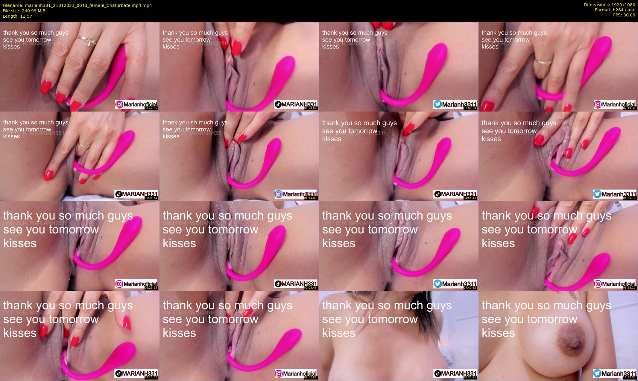 marianh331 — 12 minute Chaturbate female cam show recording, 1080p, Jan 21, 2023