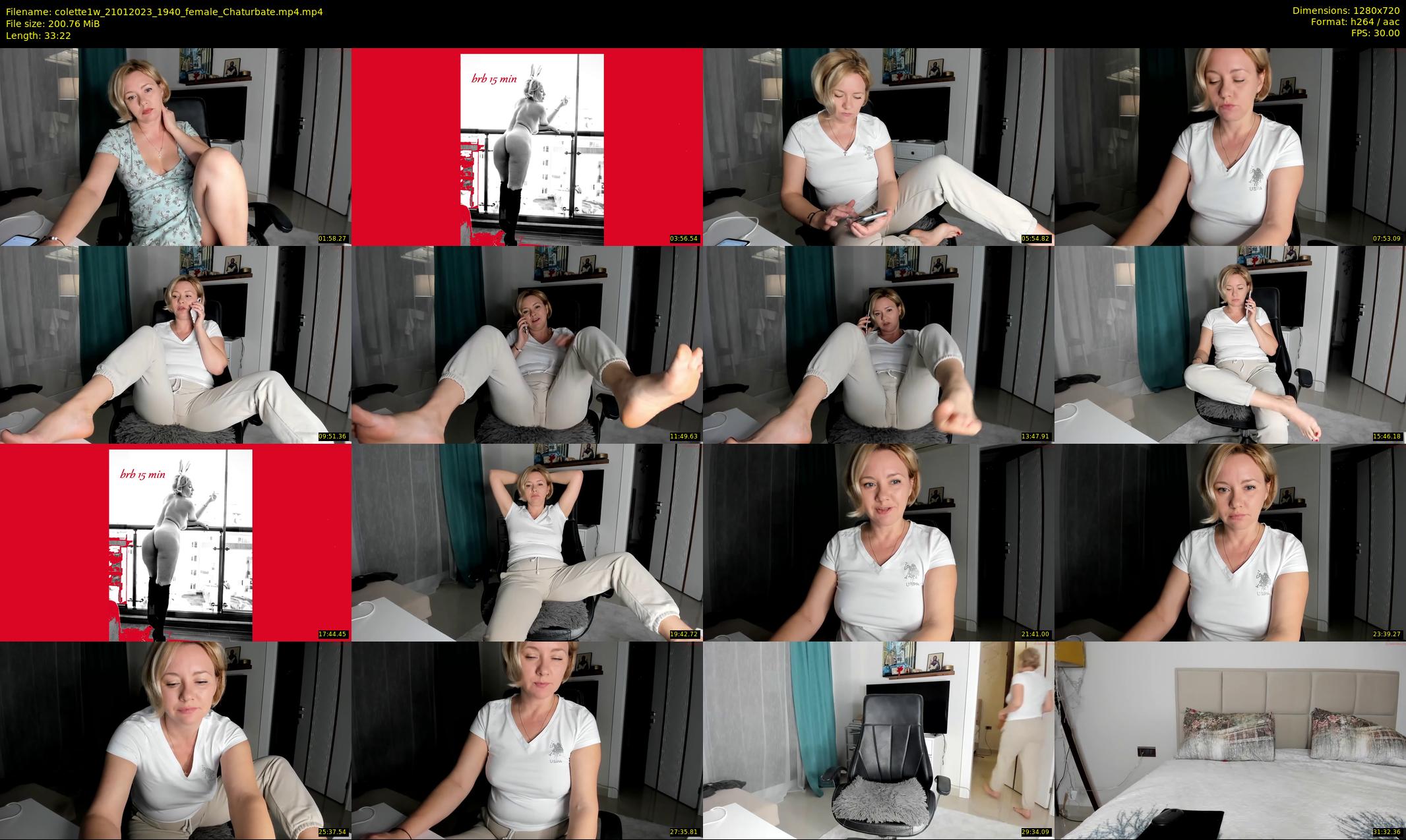 colette1w — 34 minute Chaturbate female cam show recording, 720p, Jan 21, 2023