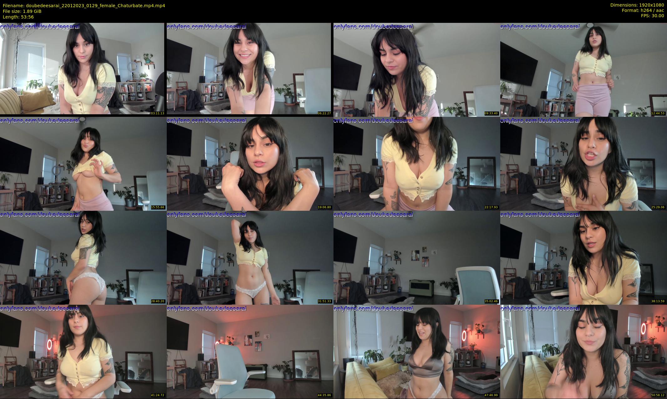 doubedeesarai — 54 minute Chaturbate female cam show recording, 1080p, Jan 22, 2023