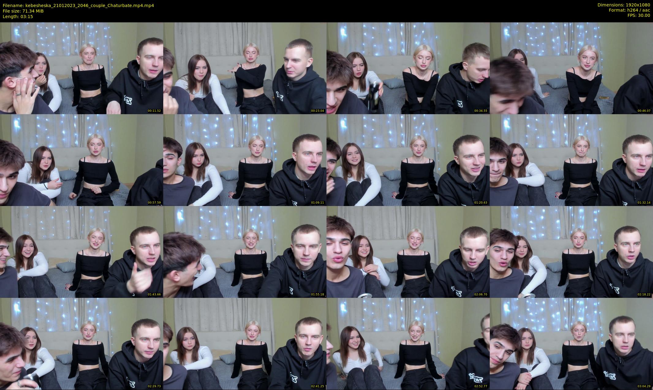 kebesheska — 4 minute Chaturbate couple cam show recording, 1080p, Jan 21, 2023