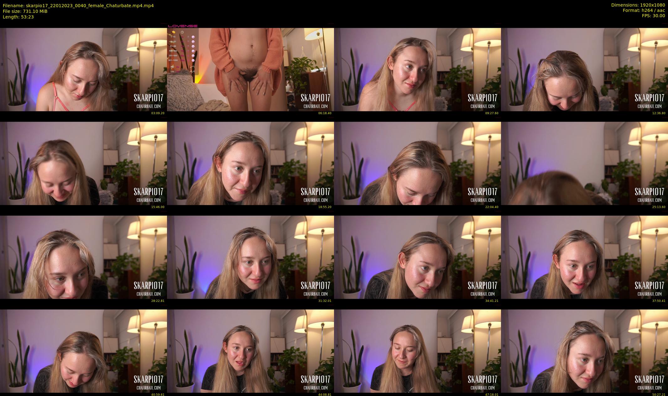 skarpio17 — 54 minute Chaturbate female cam show recording, 1080p, Jan 22, 2023