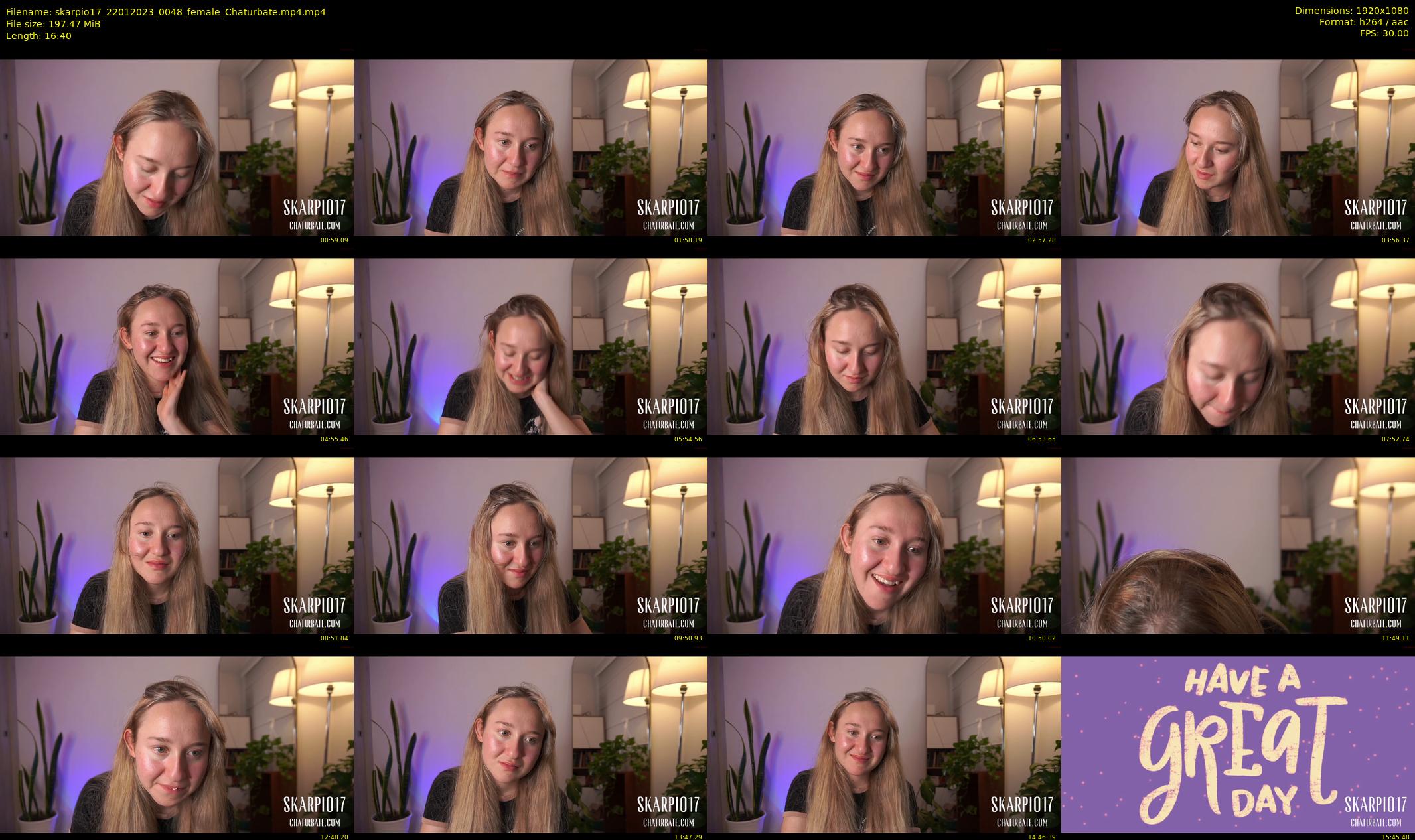 skarpio17 — 17 minute Chaturbate female cam show recording, 1080p, Jan 22, 2023