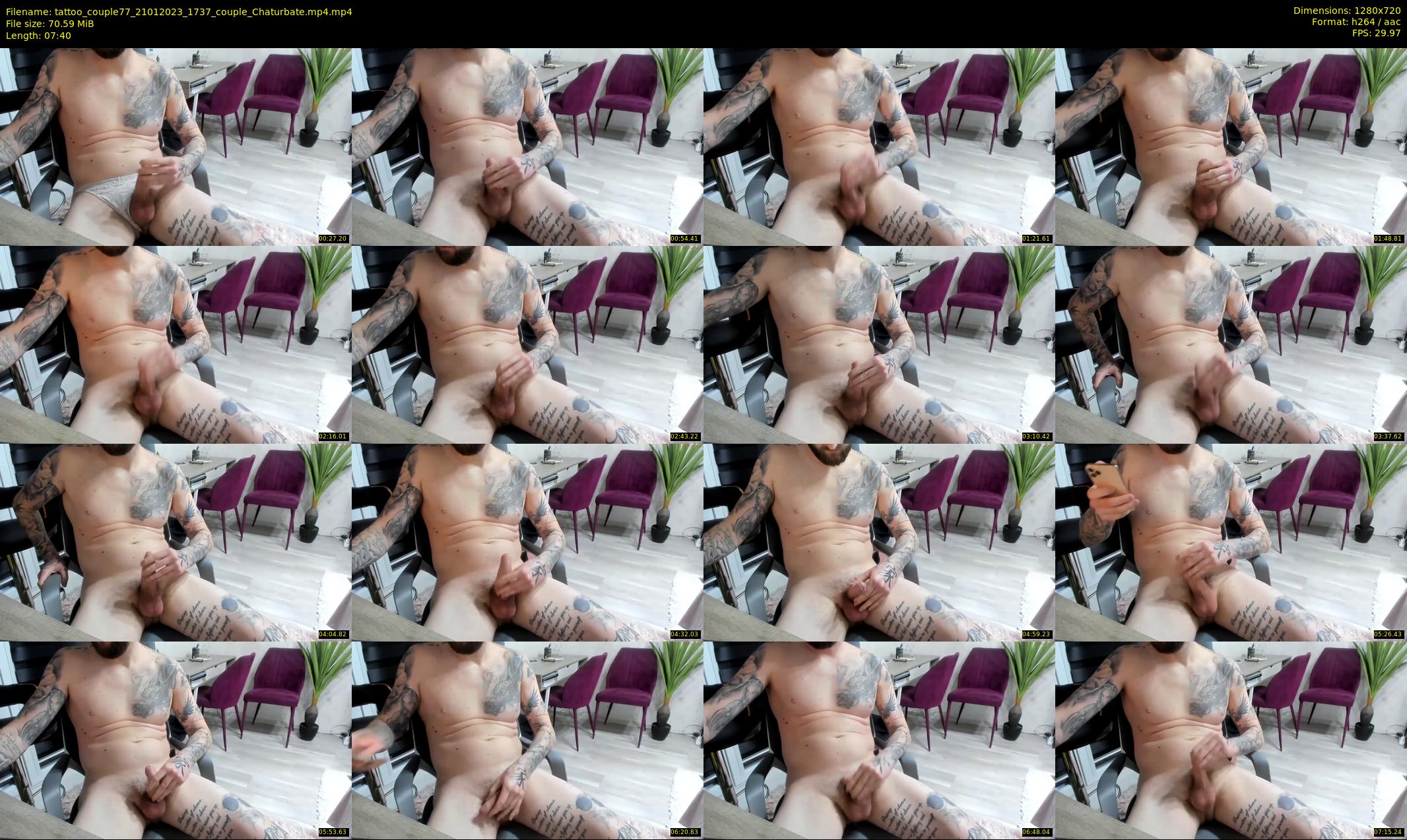 tattoo_couple77 — 8 minute Chaturbate couple cam show recording, 720p, Jan 21, 2023