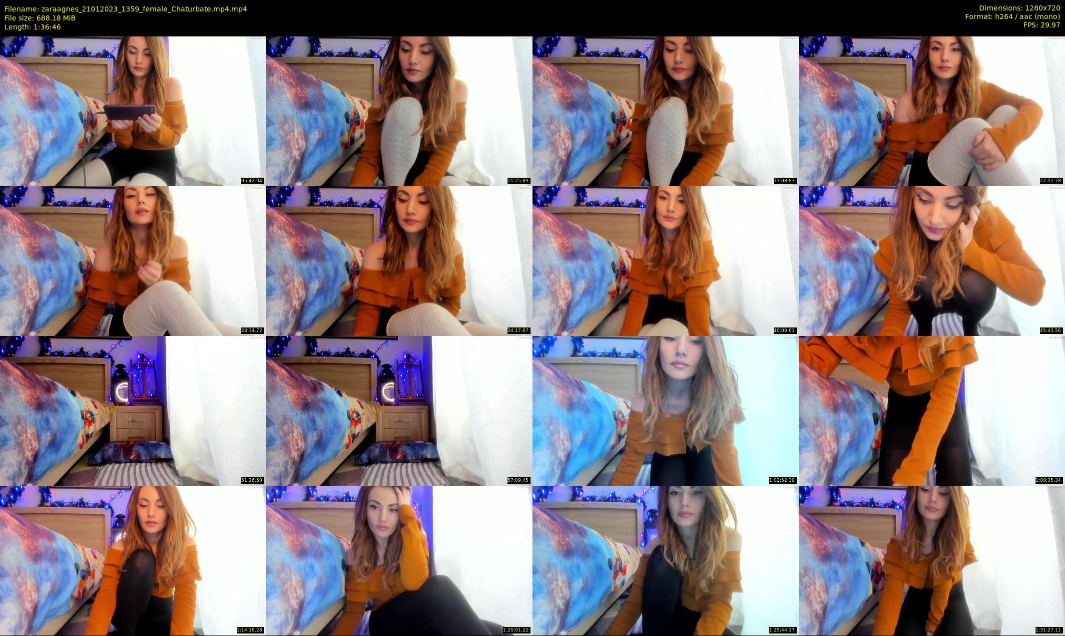 zaraagnes — 97 minute Chaturbate female cam show recording, 720p, Jan 21, 2023