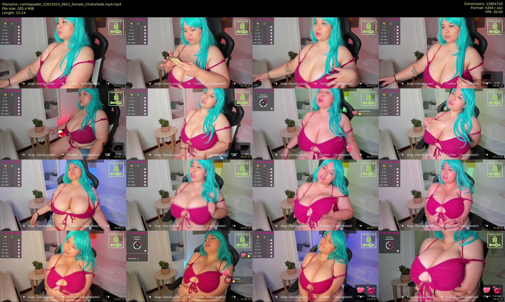 camilapastel — 16 minute Chaturbate female cam show recording, 720p, Jan 22, 2023