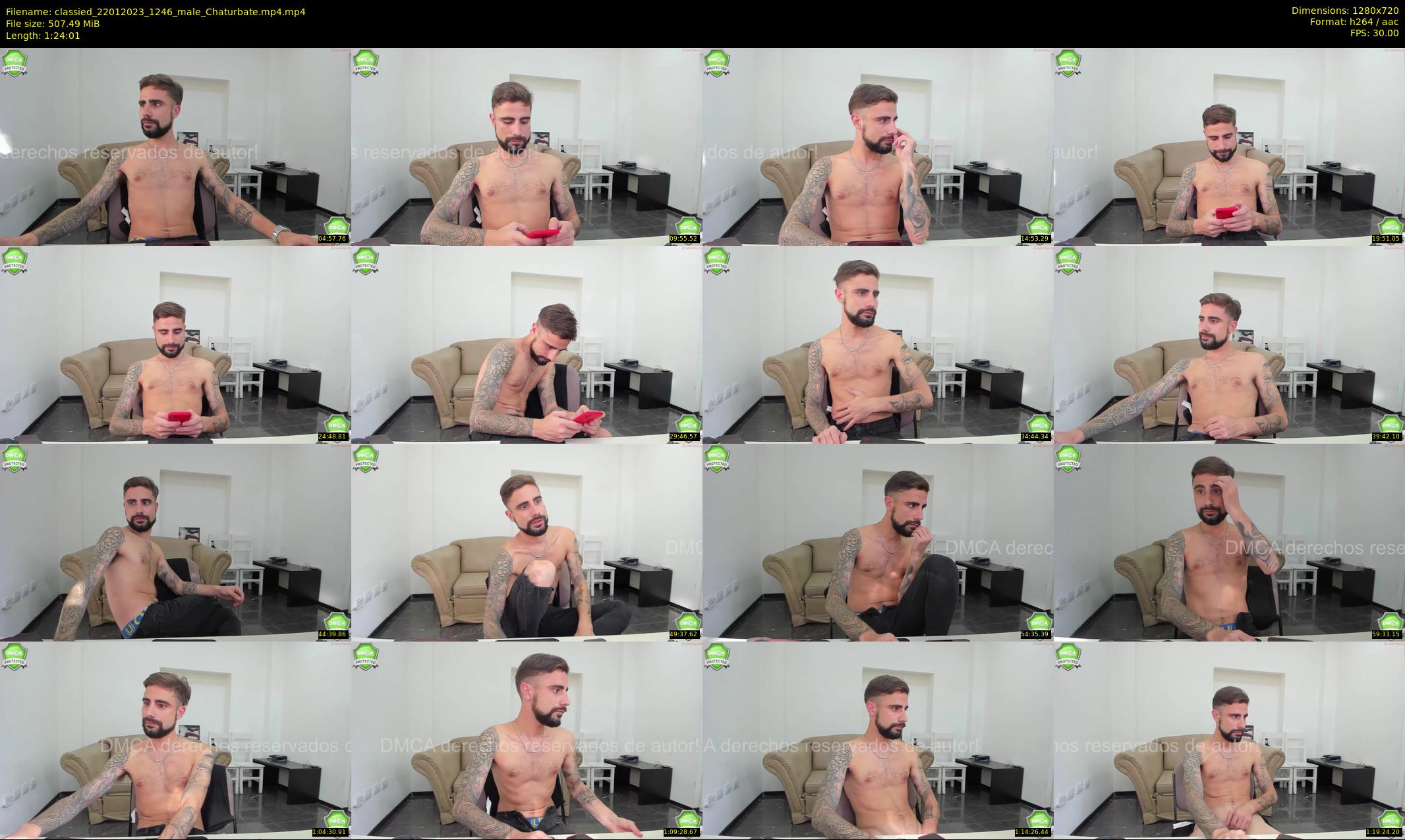 classied — 85 minute Chaturbate male cam show recording, 720p, Jan 22, 2023